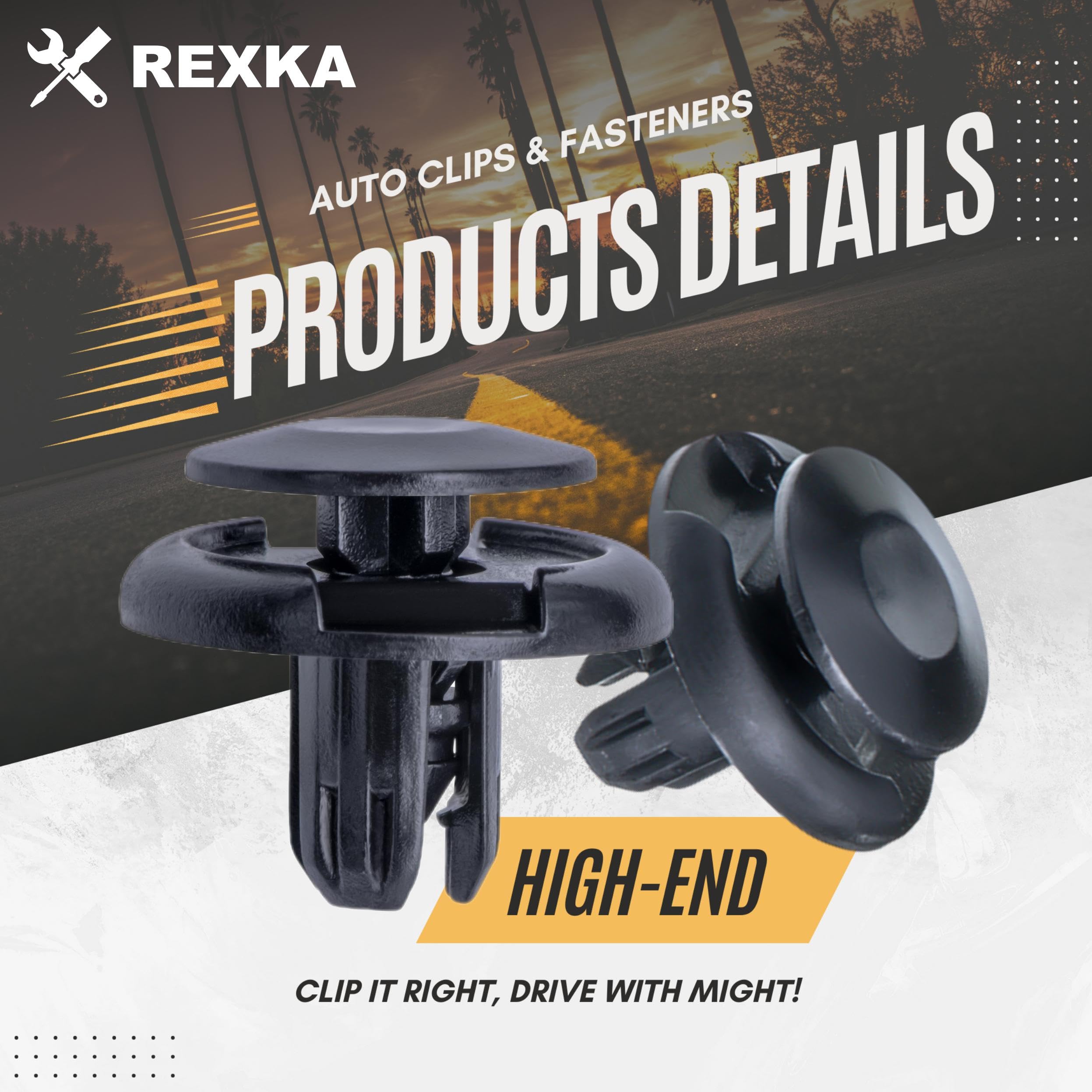 Rexka 10Pcs Fender Liner Splash Shield Bumper Retainer Clips Fastner 91512-Sx0-003 Fits Honda Acura Accord Civic Cr-Z Fit Insigh