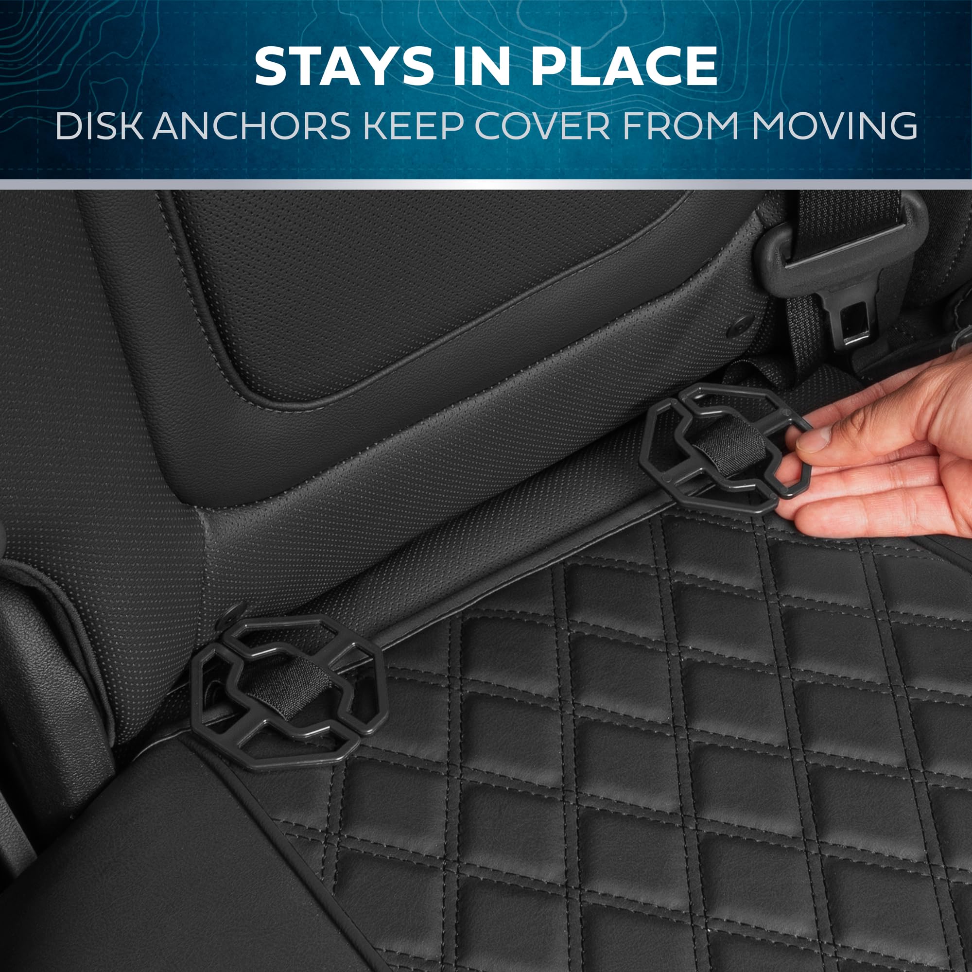 MotorBox Prestige Premium Seat Covers, Semi-Custom Fit Black Car Seat Covers for Rear Bench Automotive Interior Cover for Car Tr