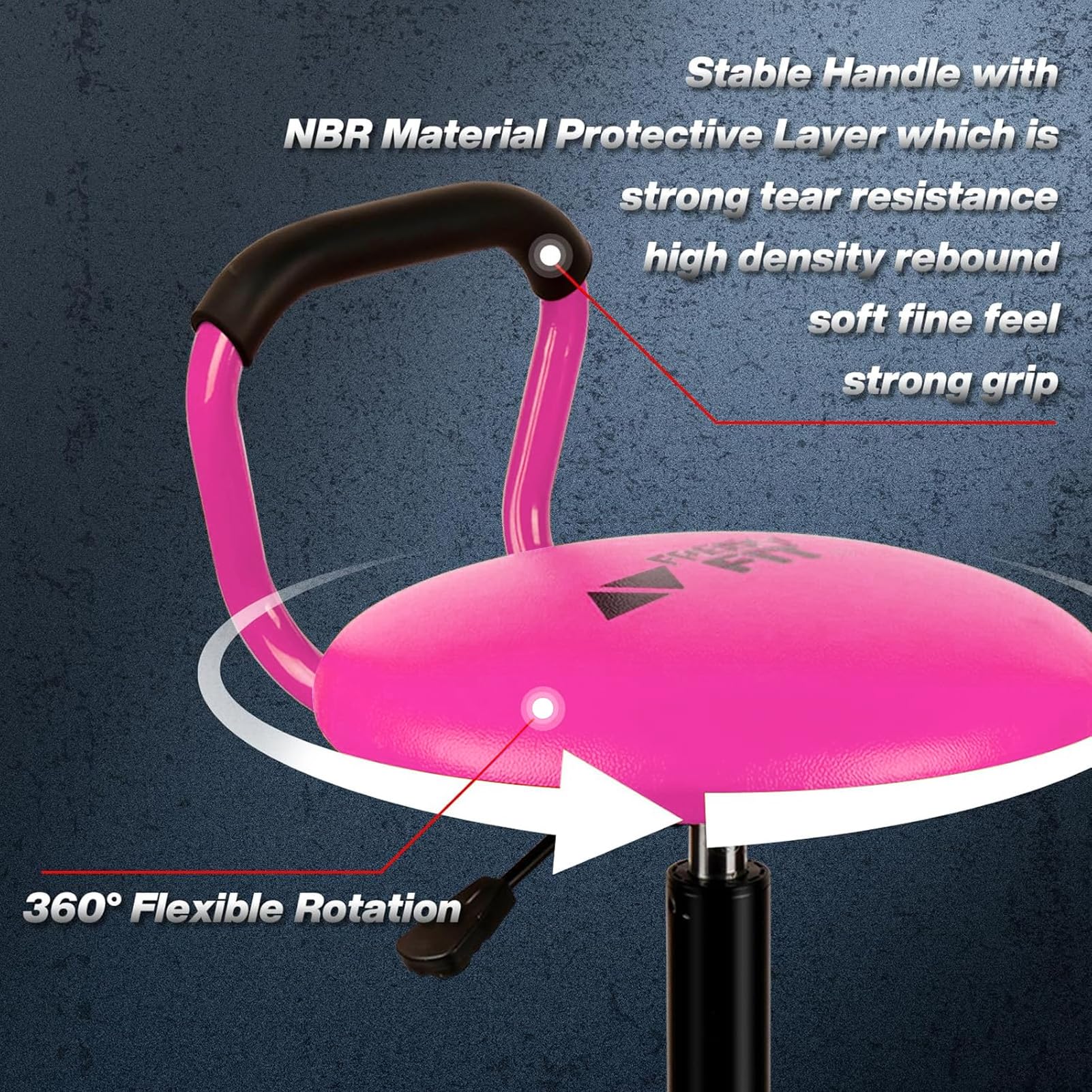 FreekyFit Garage Stool, Adjustable Height Swivel Work Mechanic Shop Stool with Backrest, Pneumatic Shop Chair for Home, Workshop