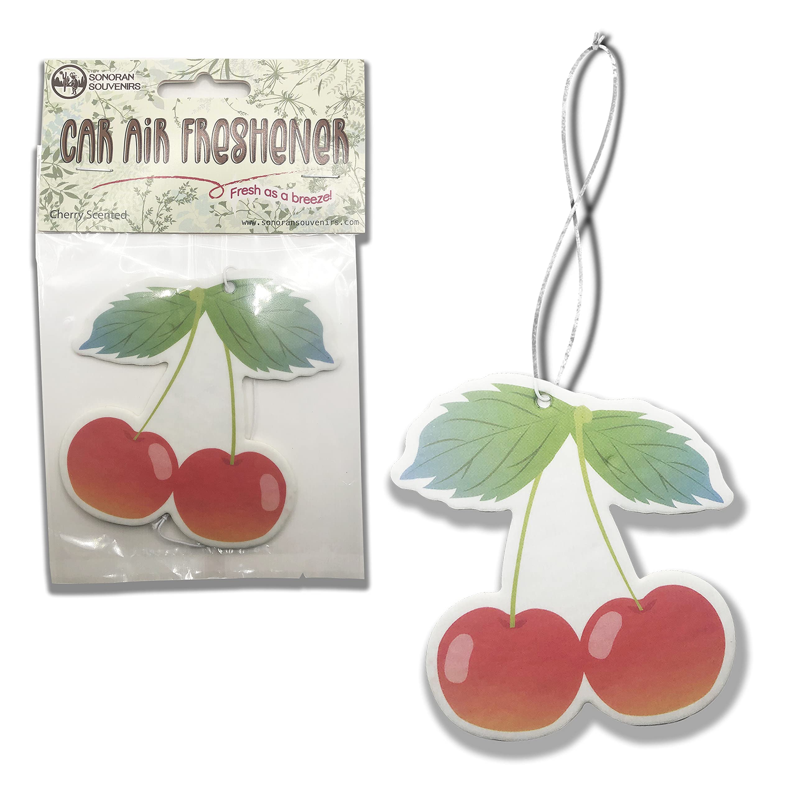 (Pack of 4) Fruity Fruit Air Fresheners - Automotive Accessory - Car Hanging Air Fresheners (Cherry)