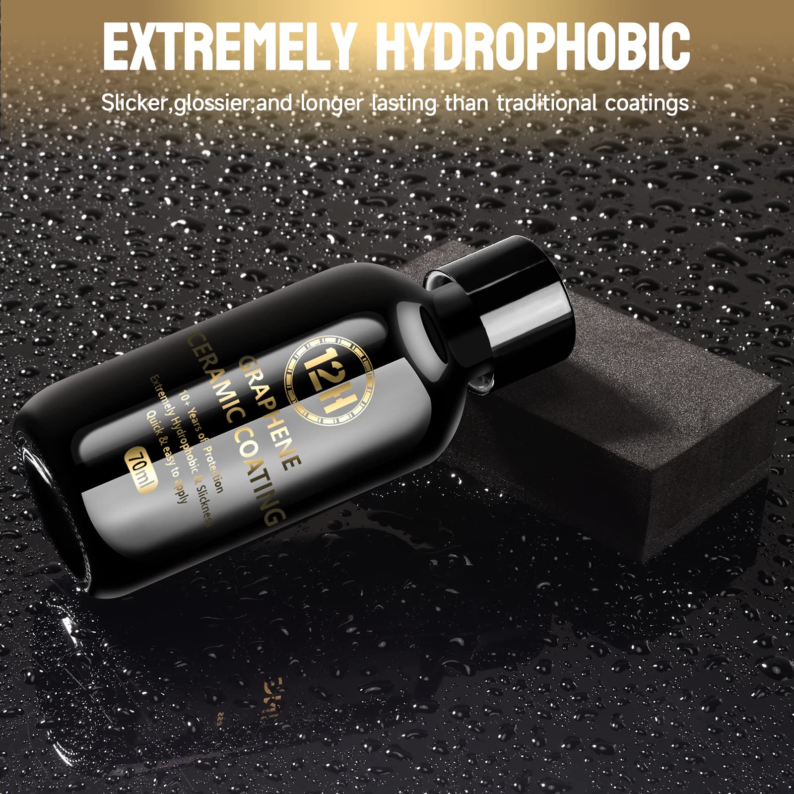 Graphene Ceramic Coating For Cars (70Ml) - ?????? ???????????????? ???????????????? Coating For Car Detailing - 10+ Years Of Long Lasting Protection - Ultra High Gloss, Extremely Hydrophobic