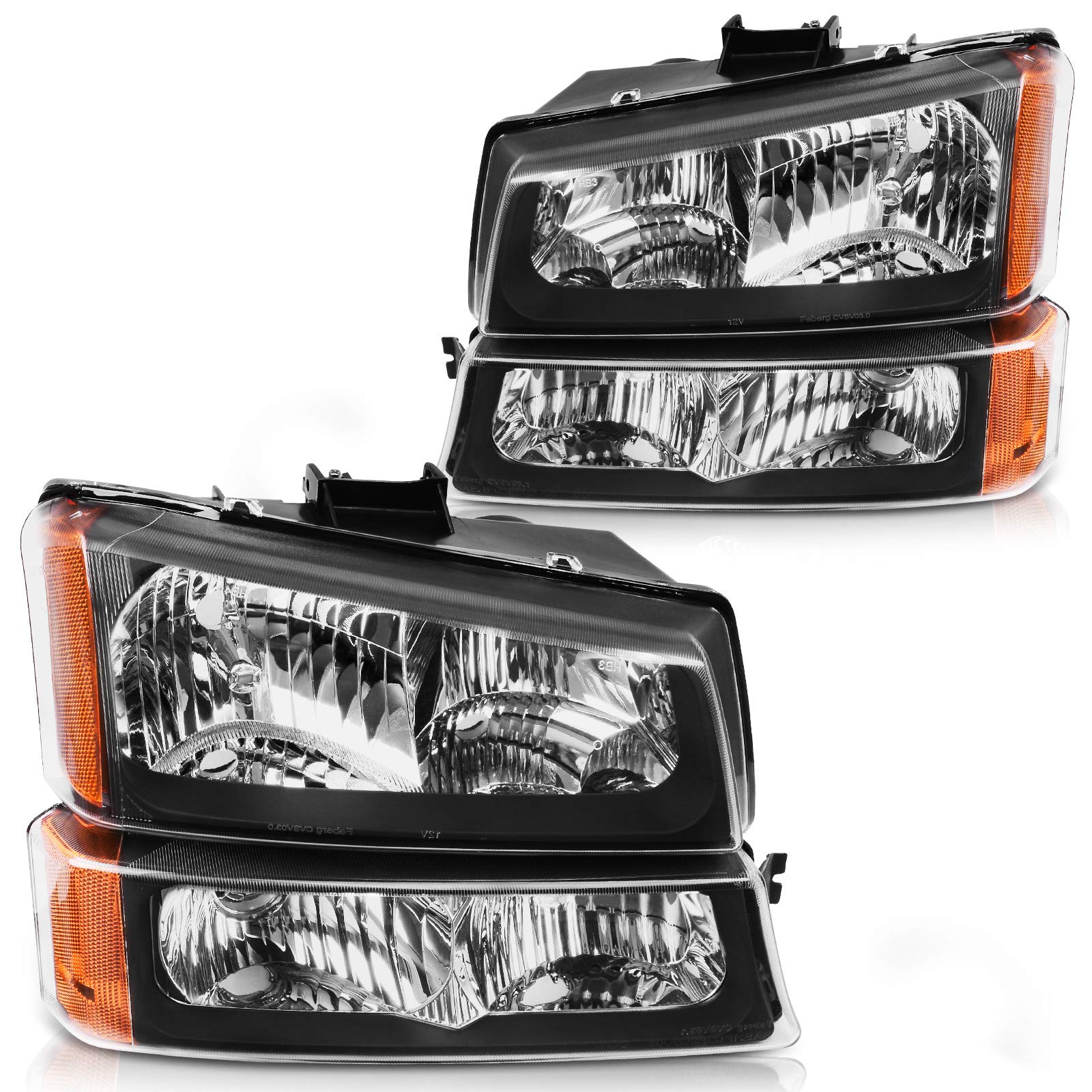 Dwvo Headlights Assembly Compatible With 2003 2004 2005 2006 Chevy Silverado Avalanche 1500 1500Hd 2500 2500Hd 3500 Headlamp 200