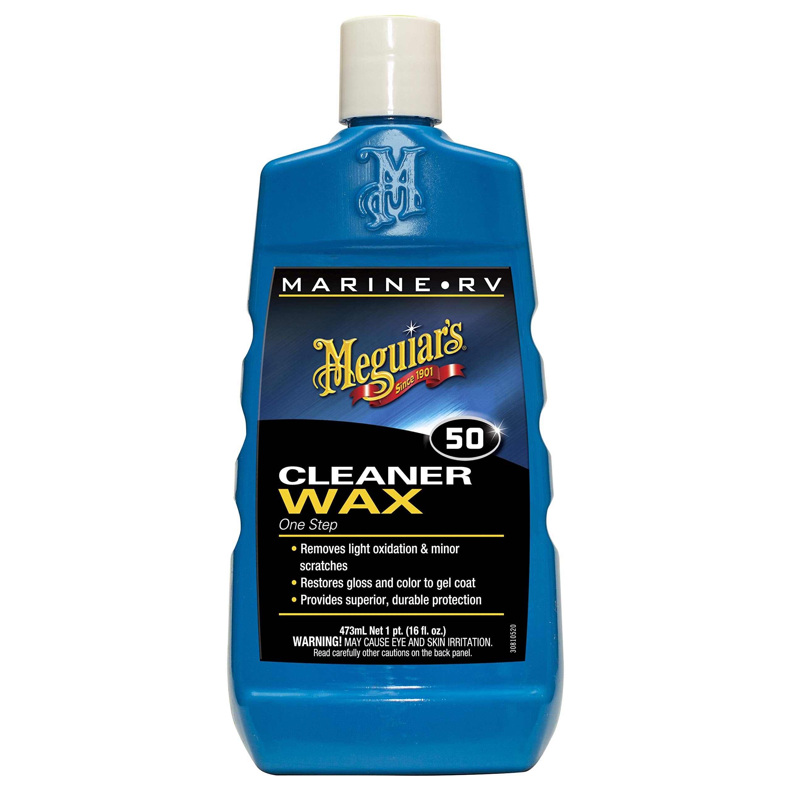 Meguiar's Marine/RV Once Step Cleaner Wax M5016 - Professional-Grade Marine and RV Cleaner, Polish and Protect for Long-Lasting Shine - Restores Color and Gloss, 16 Oz