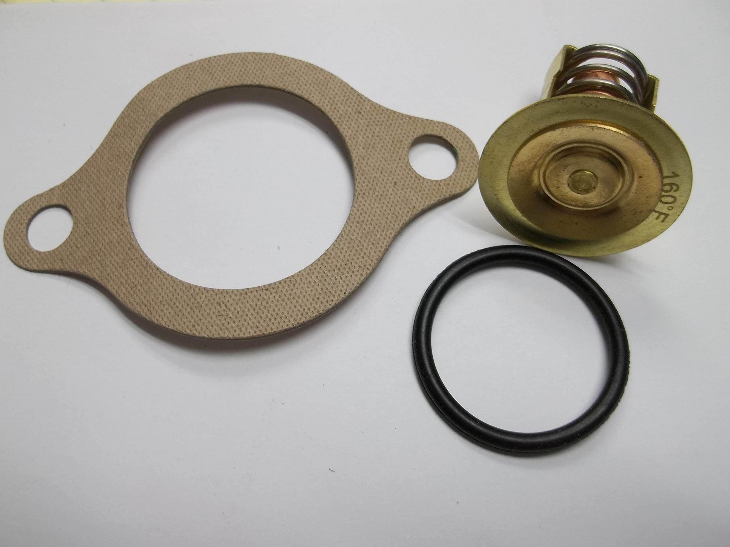 Thermostat Kit With Gasket For Omc And Volvo Penta 4.3, 5.0, 5.7, 5.8 18-3677, 383307, 3856961 4.3L 5.0L 5.7L 5.8L V6 V8 Ford Chevy Marine Engines