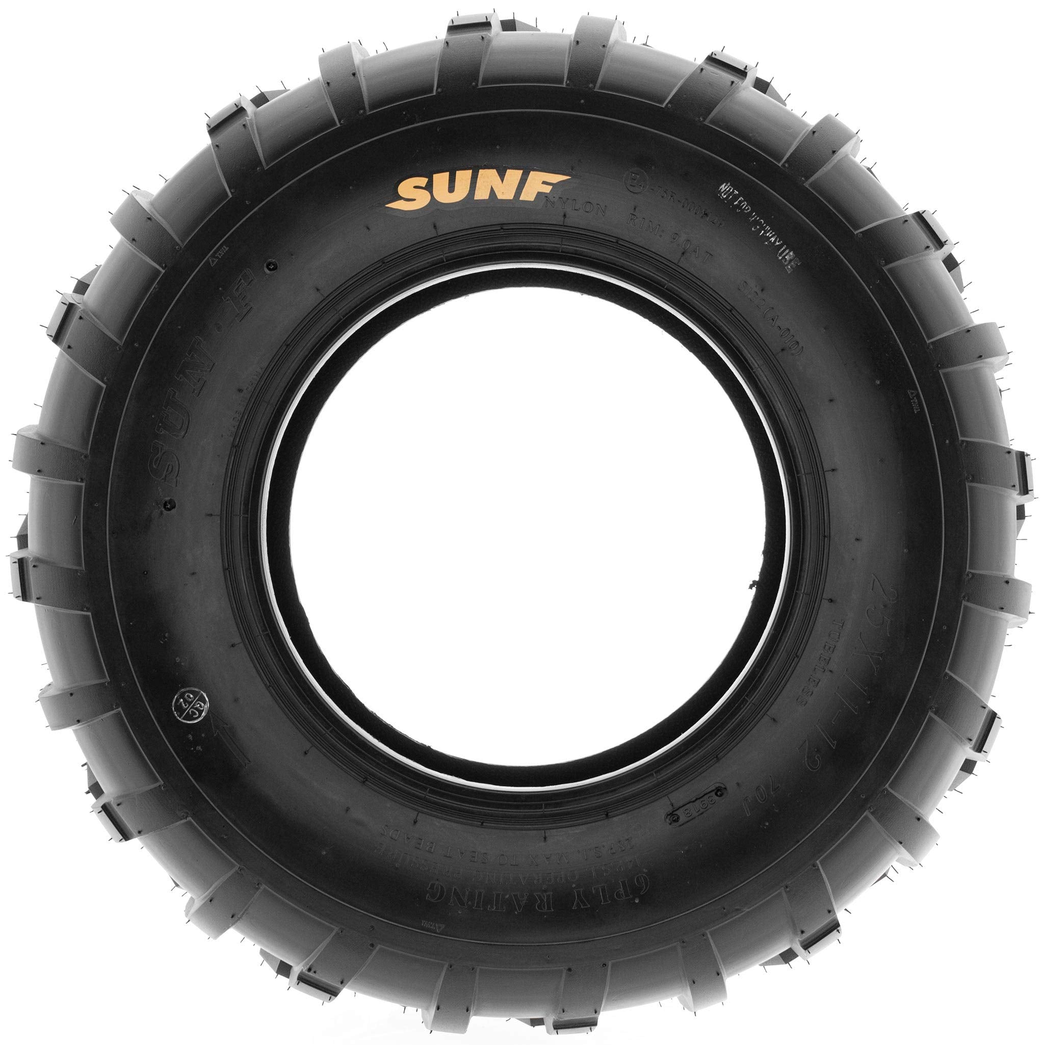 Pair of 2 SunF 25x11-12 AT-XC ATV/UTV Off-Road Tires, 6PR, Directional Knobby Tread | A010
