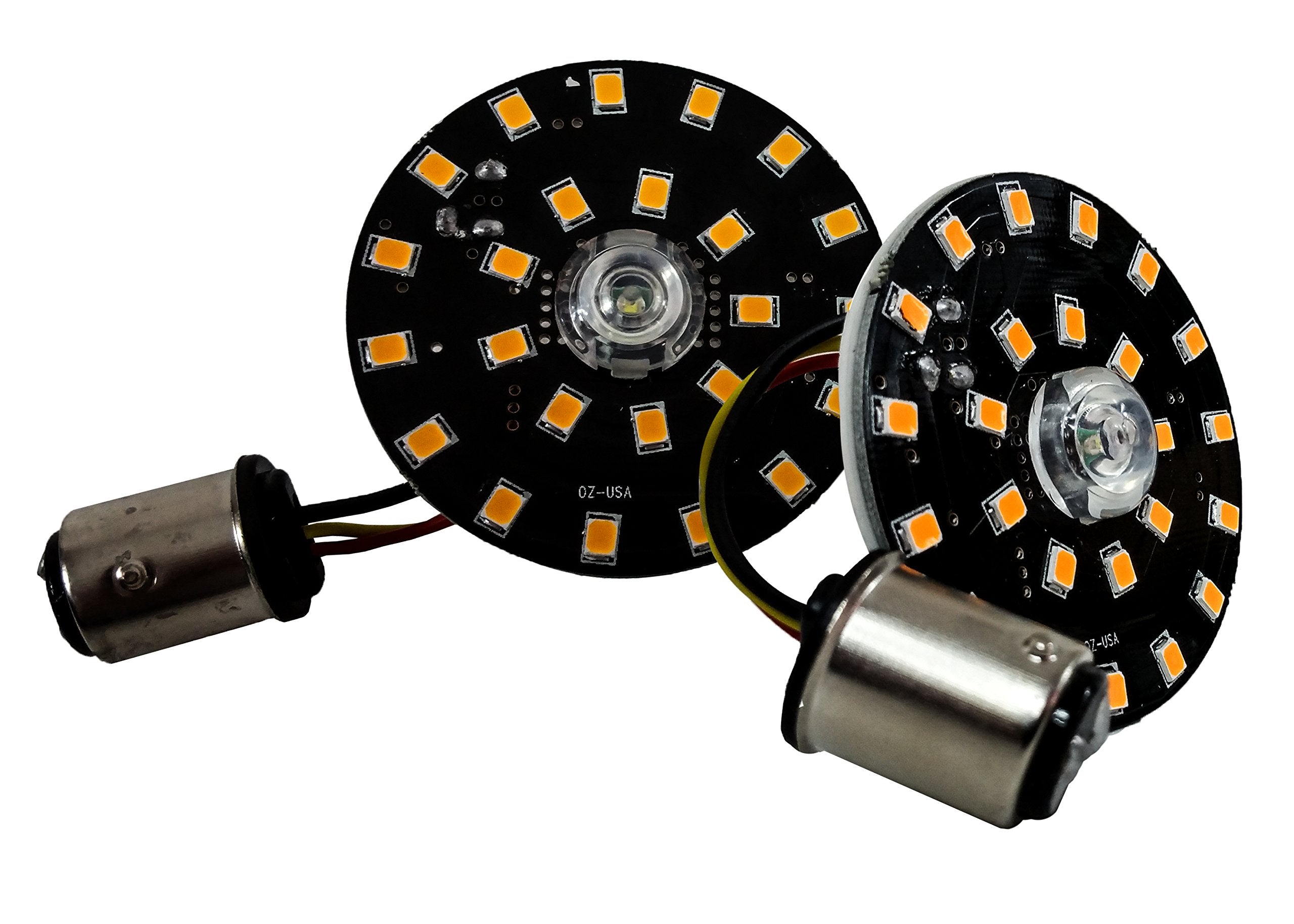 Oz-Usa Deuce-Style Dual Led White Amber Running Light Turn Signal Smoke Lens (1157 Bulb, White Amber Led)