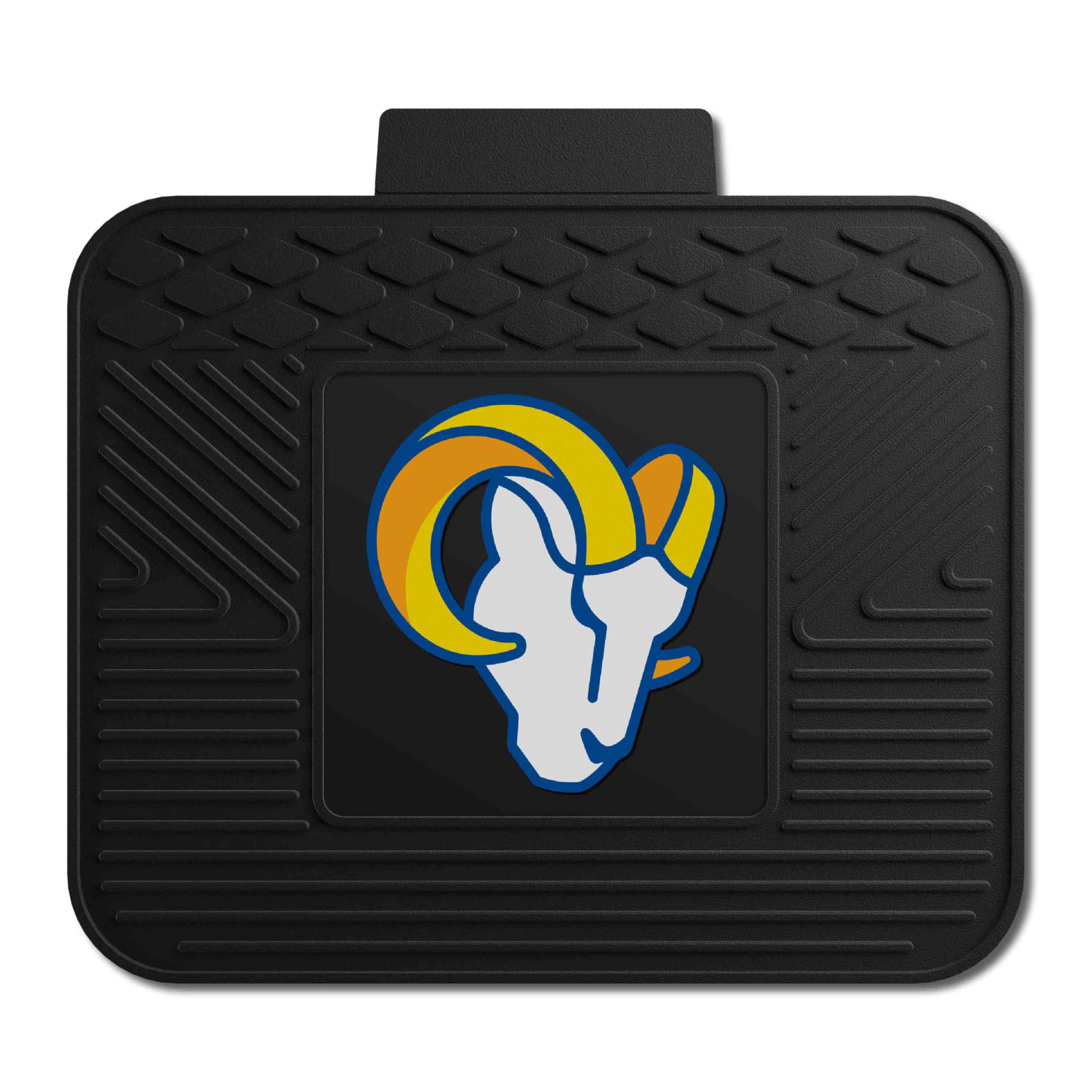 FANMATS 9971 Los Angeles Rams Back Row Utility Car Mat - 1 Piece - 14in. x 17in., All Weather Protection, Universal Fit, Molded Team Logo
