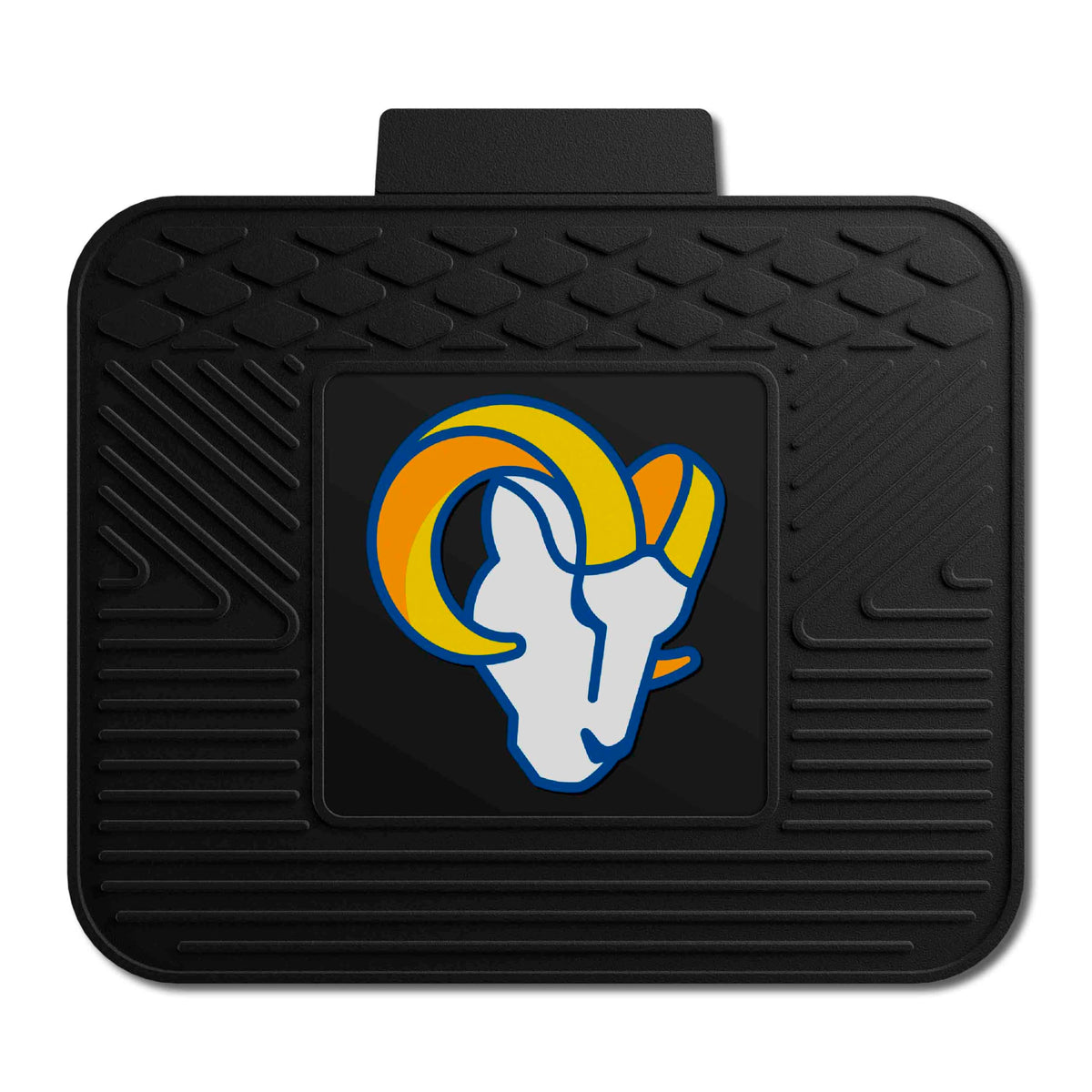 FANMATS 9971 Los Angeles Rams Back Row Utility Car Mat - 1 Piece - 14in. x 17in., All Weather Protection, Universal Fit, Molded 