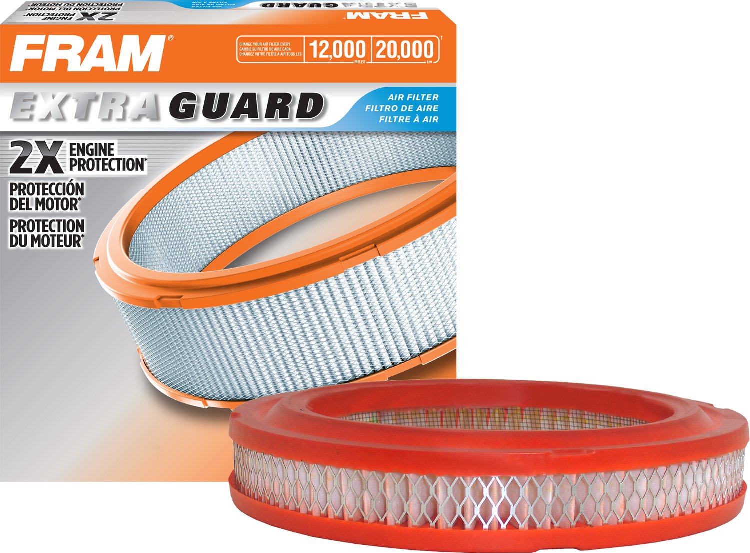 Fram Extra Guard Round Plastisol Engine Air Filter Replacement, Easy Install W/Advanced Engine Protection And Optimal Performanc