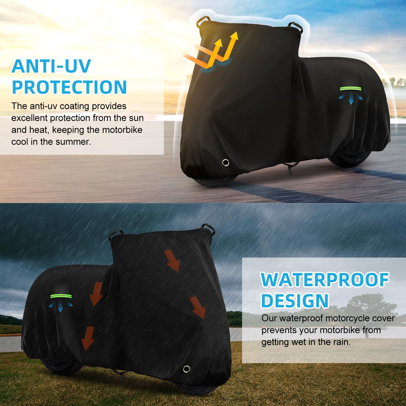 Motorcycle Cover Waterproof for Nightster/Nightster Special/Sportster S/Sporster 883/SuperLow, Heavy Duty Sun UV Rain Dust All W