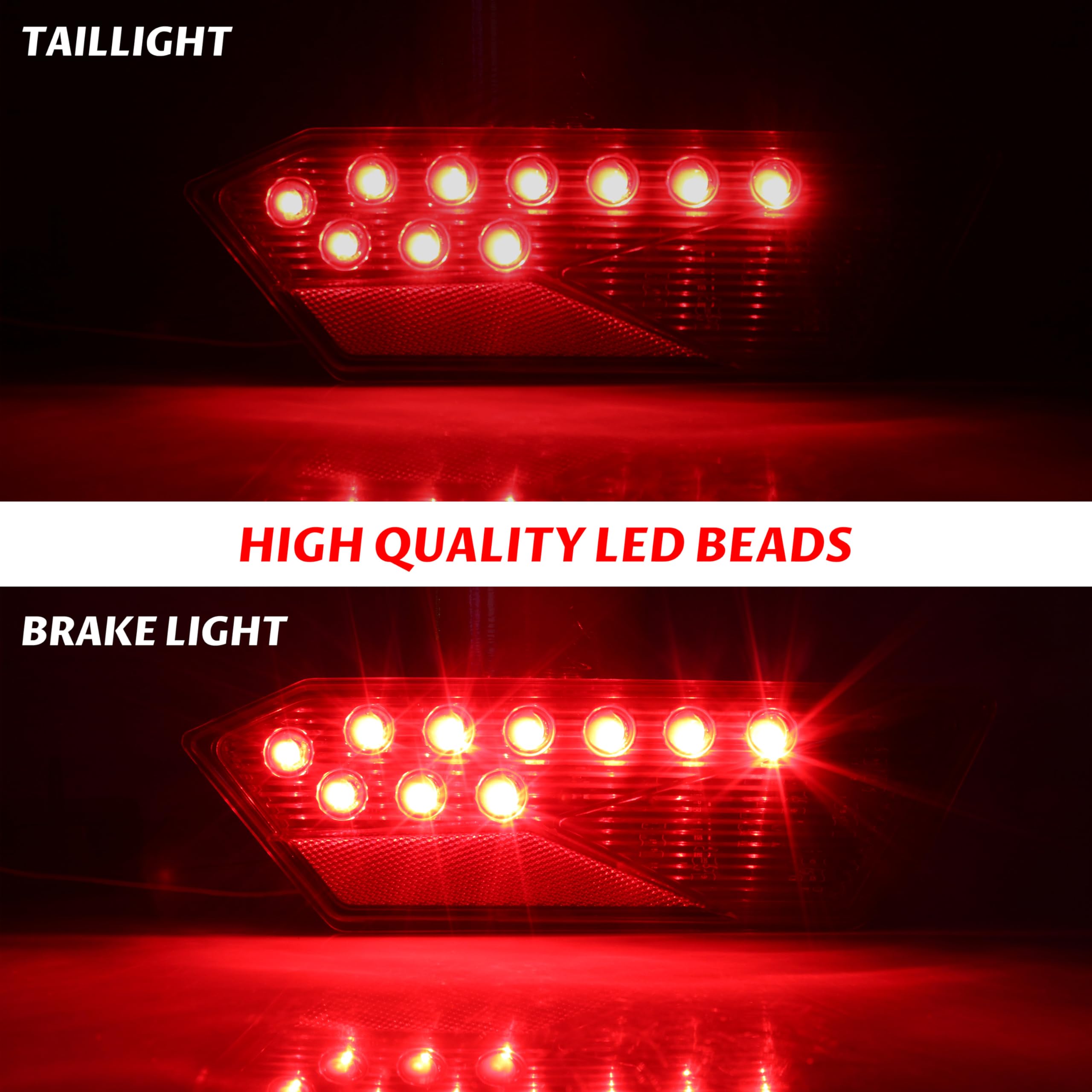 Sautvs Led Tail Lights For Rzr 900 Xp 1000 14-19, Red Rear Brake Stop Lights Taillights Tail Lamps For Polaris Rzr 900 1000 S Xp Turbo 2014-2019/Rzr Trail 2020-23 Accessories(2Pcs, #2412341/#2412342)