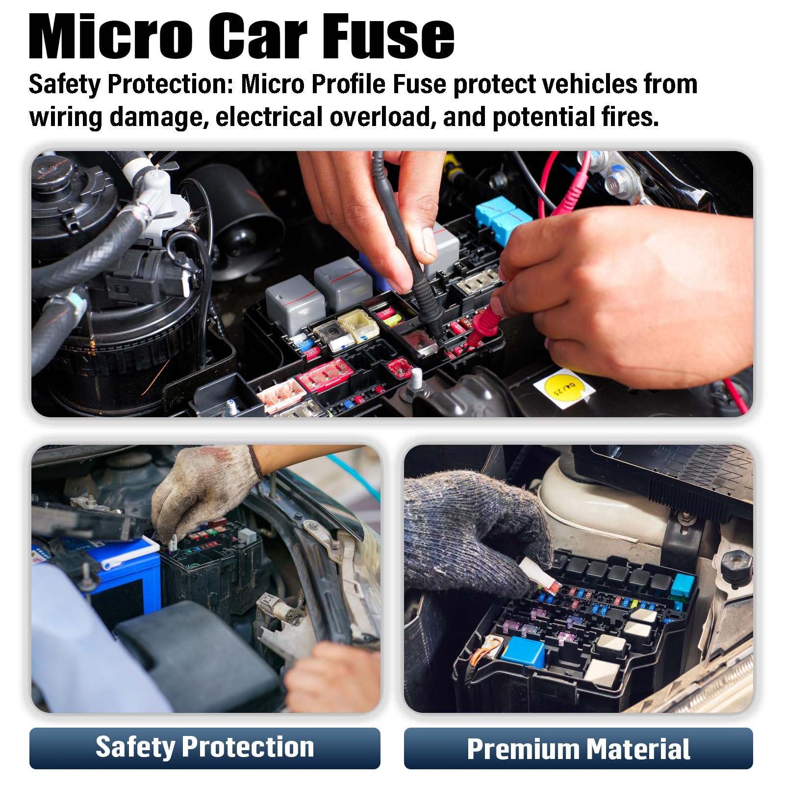 ALLECIN 2A Low Profile Mini Fuse 2 Amp Micro Car Fuses 2Amp Auto Blade Fusible Automotive Fusibles para Carro for RV Boat Automo