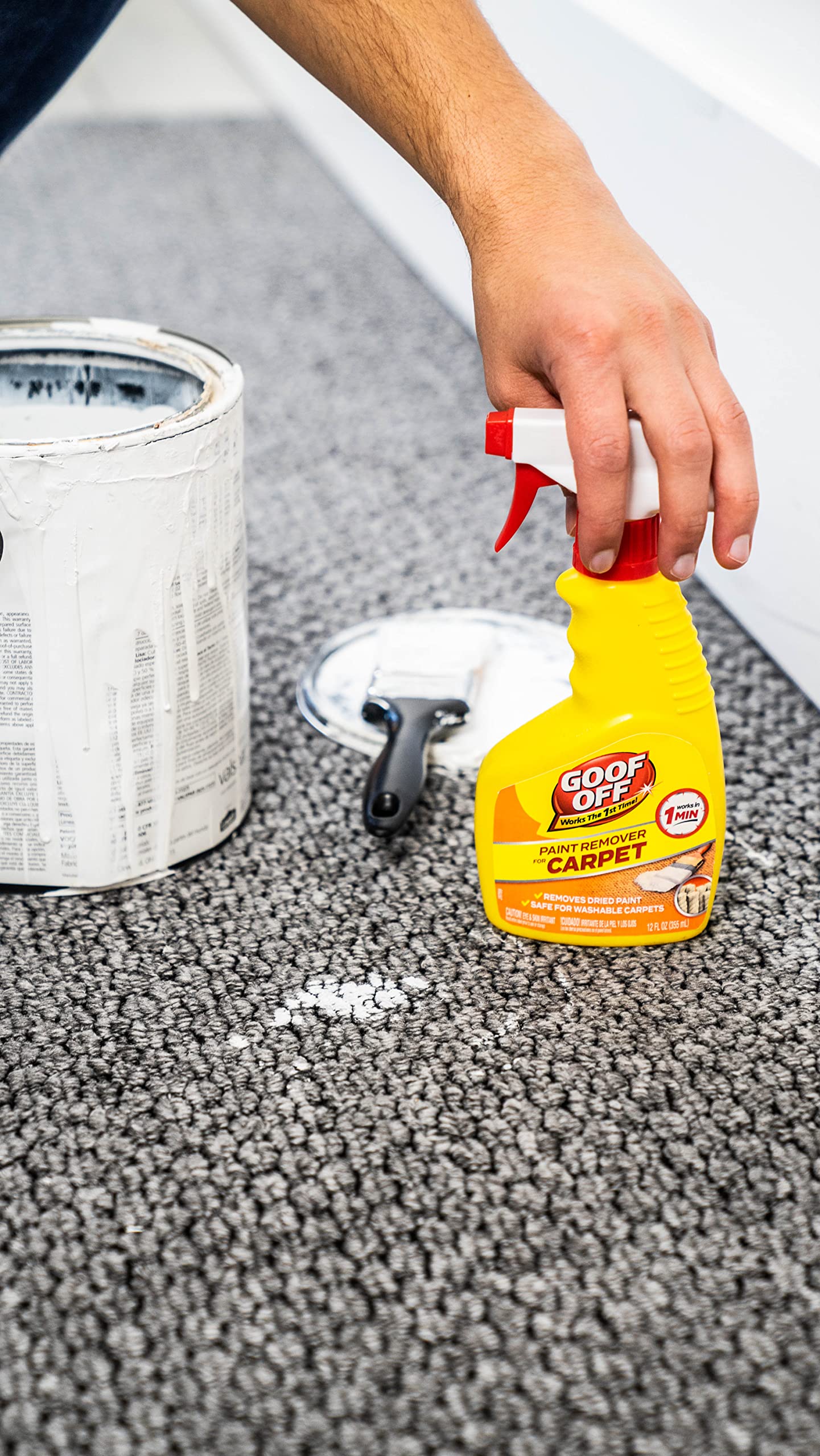 Goof Off FG910 Paint Remover Carpet Cleaner Solution -, 12 oz. Spray