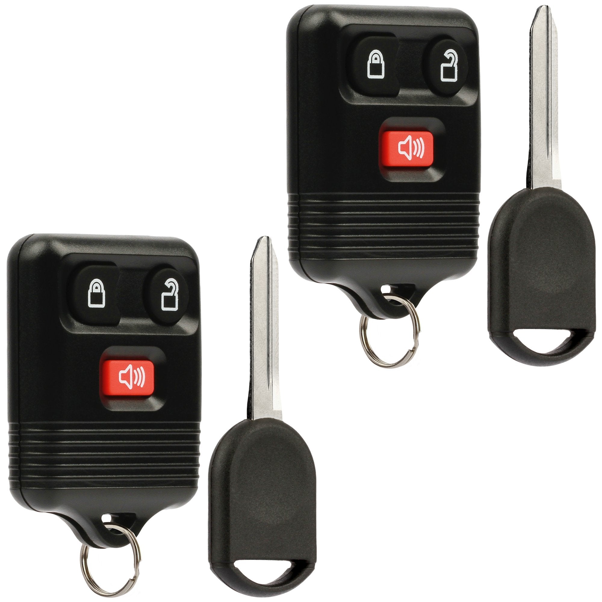 Car Key Fob Keyless Entry Remote fits Ford, Lincoln, Mercury, Mazda with Ignition Key (CWTWB1U331 GQ43VT11T CWTWB1U345 3-btn), S