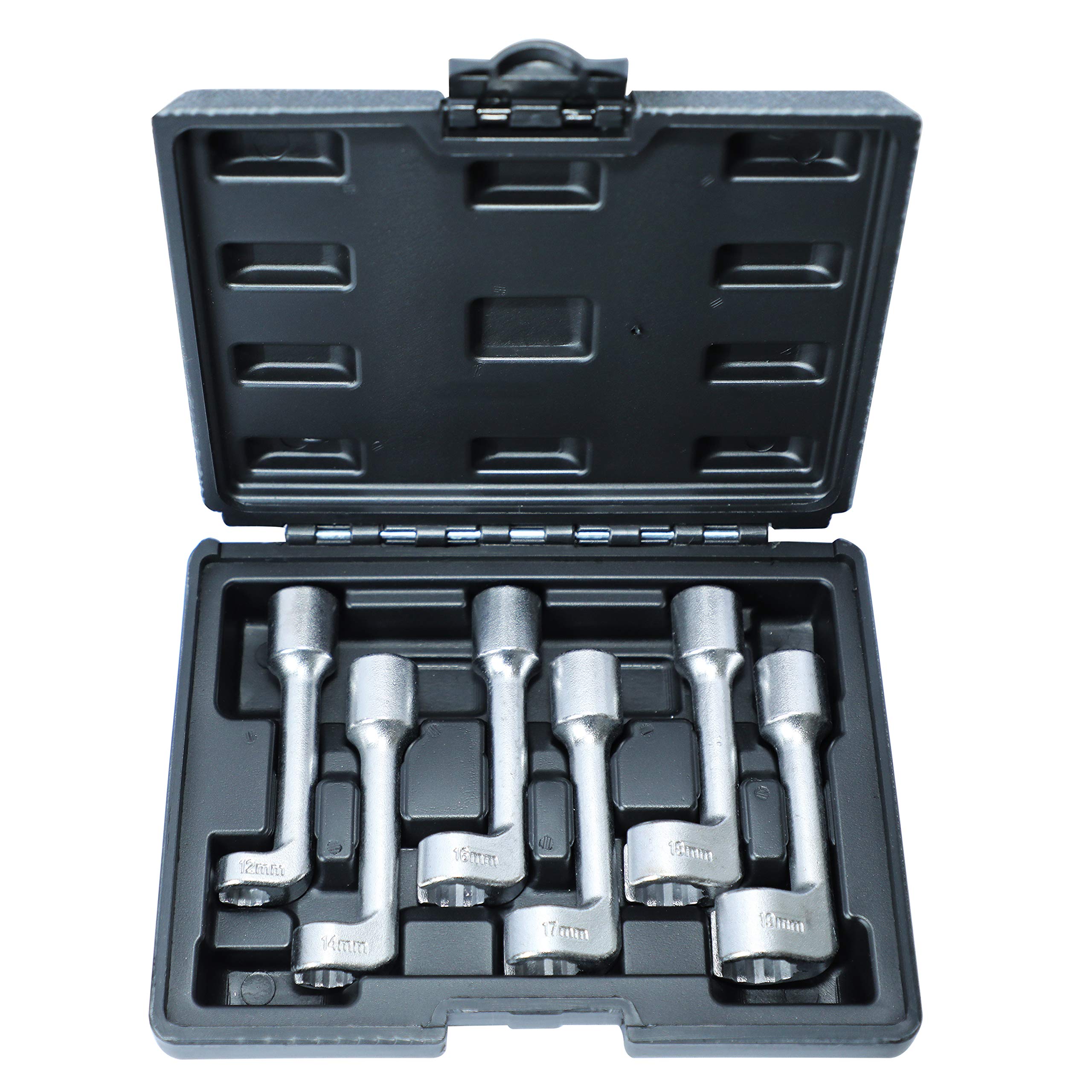 DPTOOL 12pt 1/2 Dr L-Type Diesel Injector Line Socket Wrench Set 12 14 16 17 18 19mm (6PCS)