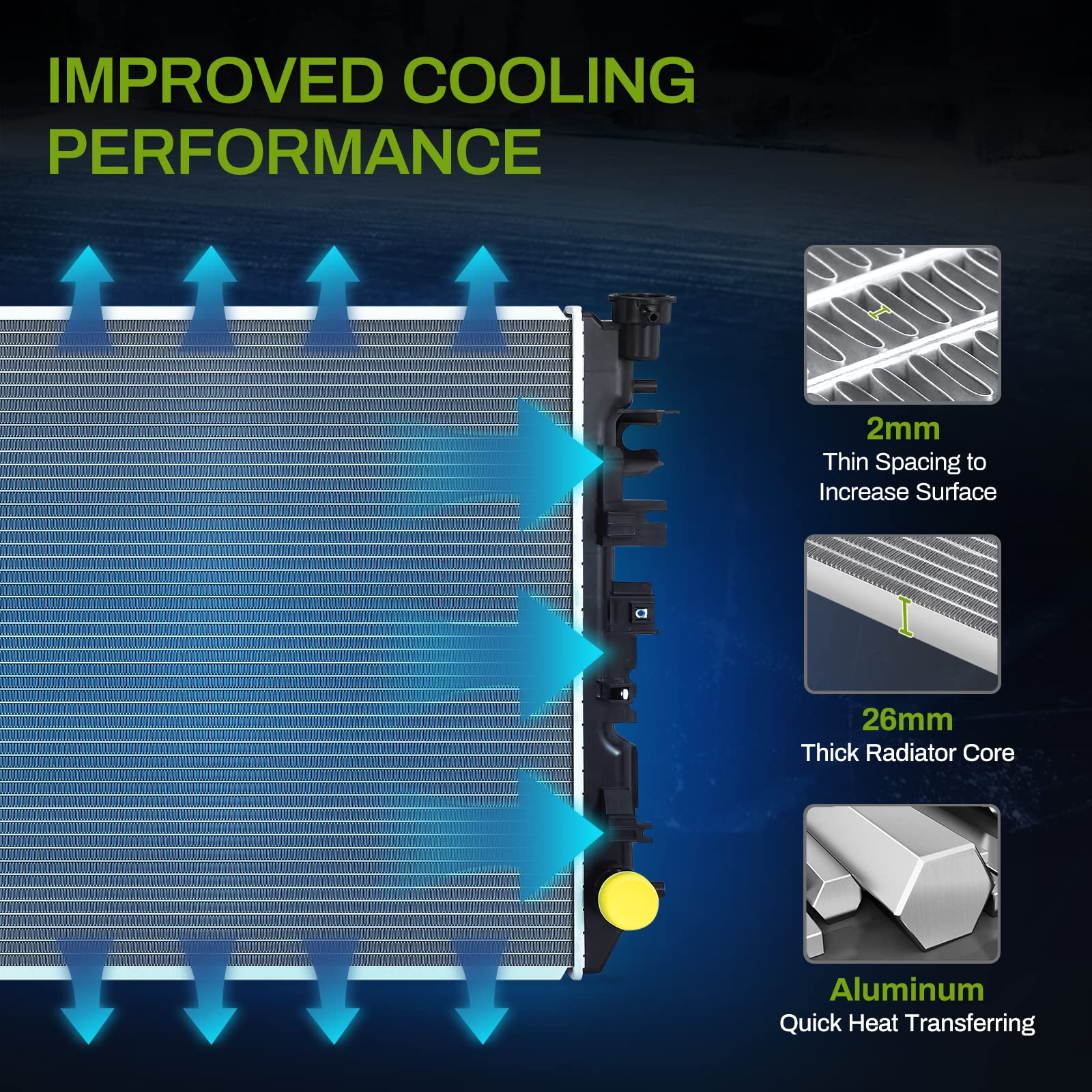 Autosaver88 Radiator Compatible With 2009-2018 Ram 1500 2011-2013 Ram 2500 3500 3.6L 3.7L 4.7L 5.7L V6 V8