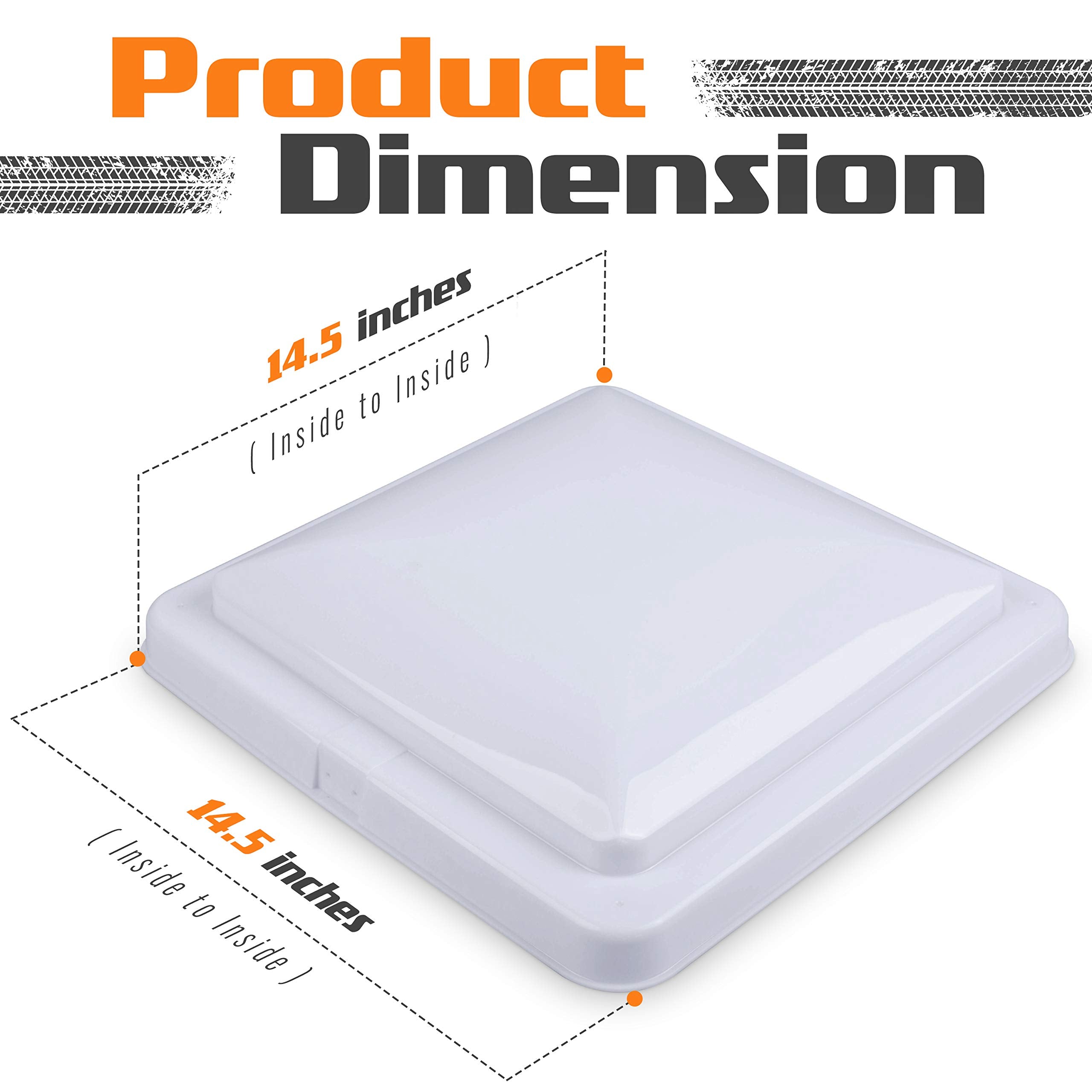 Camp'N 14 Universal Rv, Trailer, Camper, Motorhome Roof Vent Cover - Vent Lid Replacement (White 1 Pack)