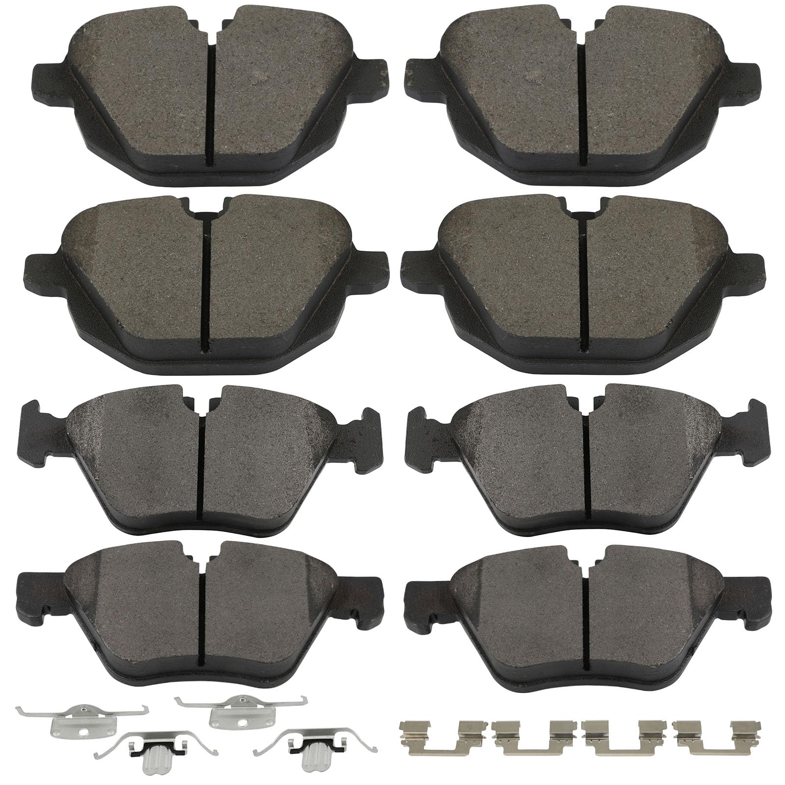 Scitoo D1473 D1504 Front Semi-Metal & Rear Metal Brake Pads Sets W/Hardware Replacement For Bmw For 528I 2011 2012 2013 2014 201