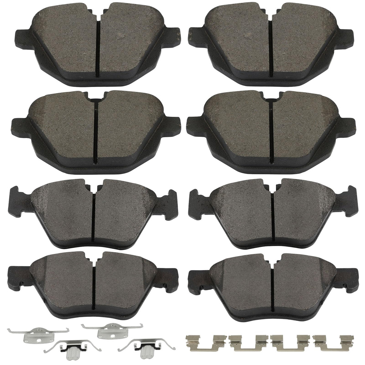 Scitoo D1473 D1504 Front Semi-Metal & Rear Metal Brake Pads Sets W/Hardware Replacement For Bmw For 528I 2011 2012 2013 2014 201