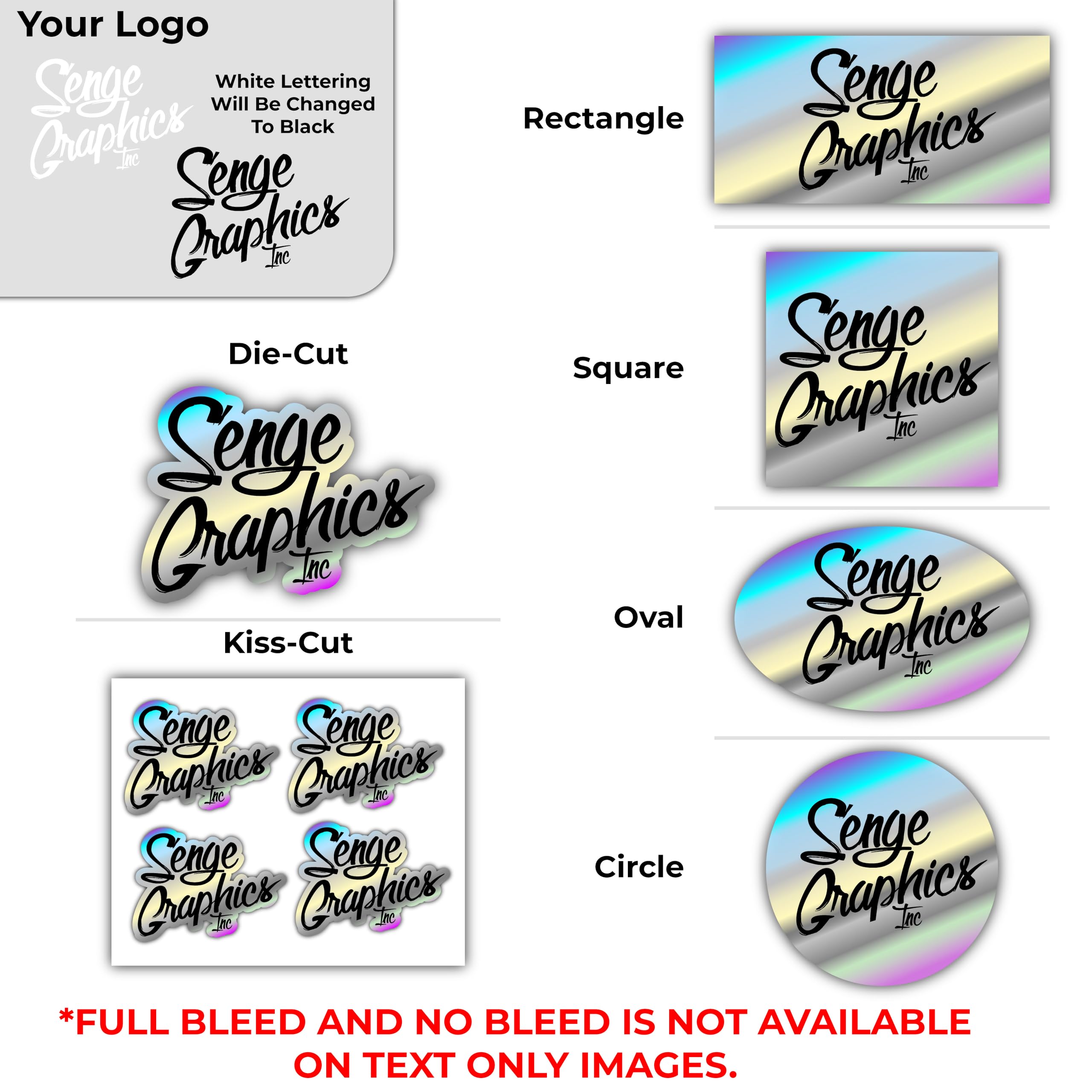 Custom Design Your Own Holographic Vinyl Decals Stickers Labels. Upload Your Photo, Text, Logo, Or Image. Uv Fade Resistant & Vi
