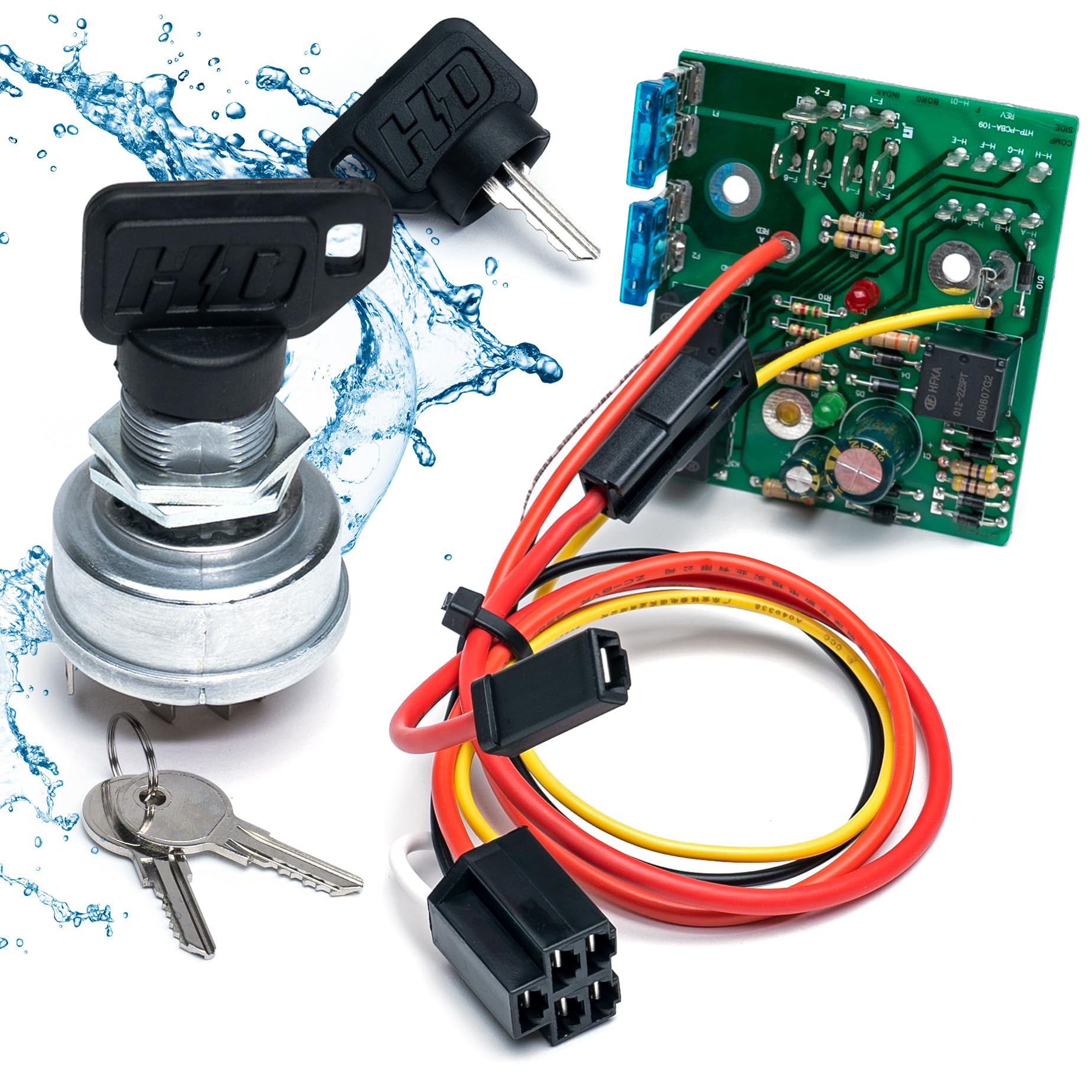 Hd Switch Auc15330 Starter Ignition Switch Module W/Replaceable Key Switch & 2 Protective Umbrella Keys Fits John Deere Tractor 