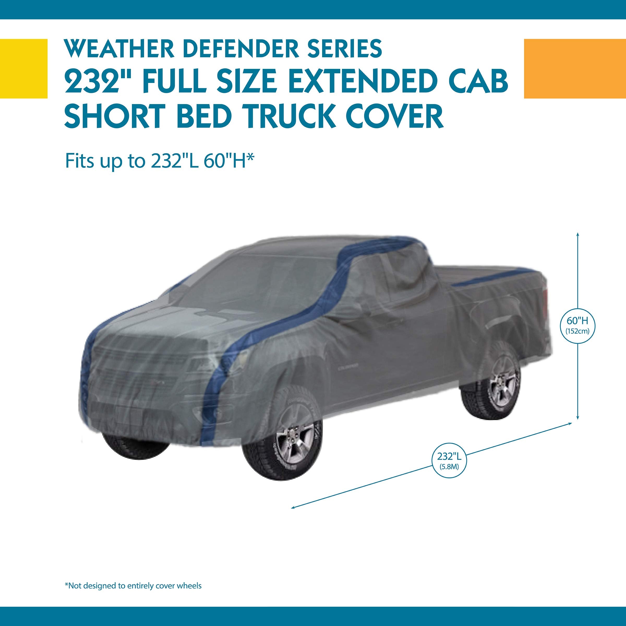 Duck Covers Weather Defender Pickup Truck Cover, Fits Extended Cab Short Bed Trucks up to 19 ft. 4 in. L