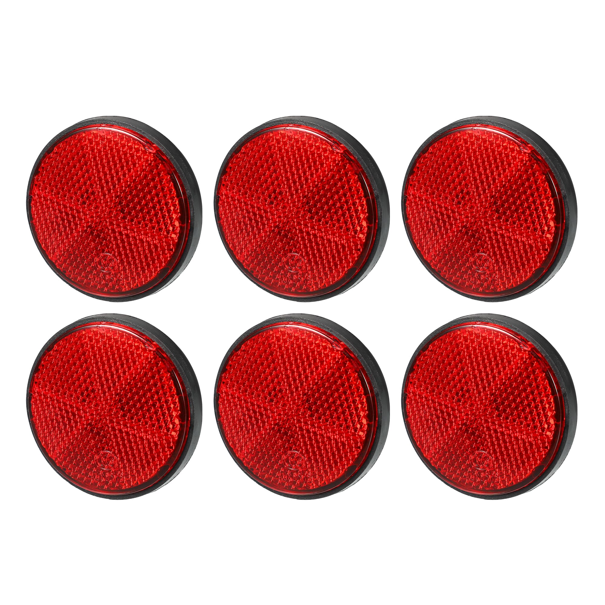 Partuto 6pcs 2.20''x0.31'' Universal Reflector - Round Motorcycle Bike Safety Reflector Increase Visibility and Safety on The Ro