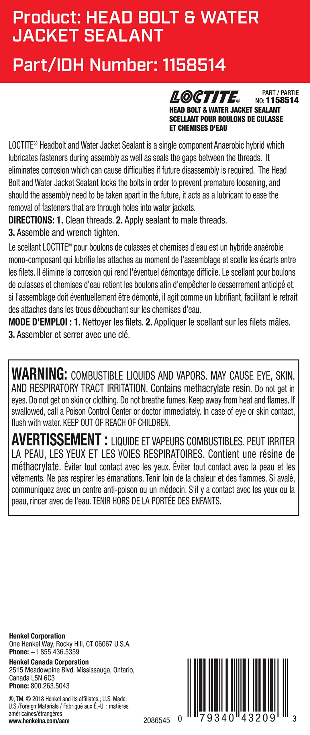 LOCTITE Automotive Head Bolt & Water Jacket Thread Sealant - Eliminates Corrosion, Prevents Premature Loosening - 50 ml, 1 Pack