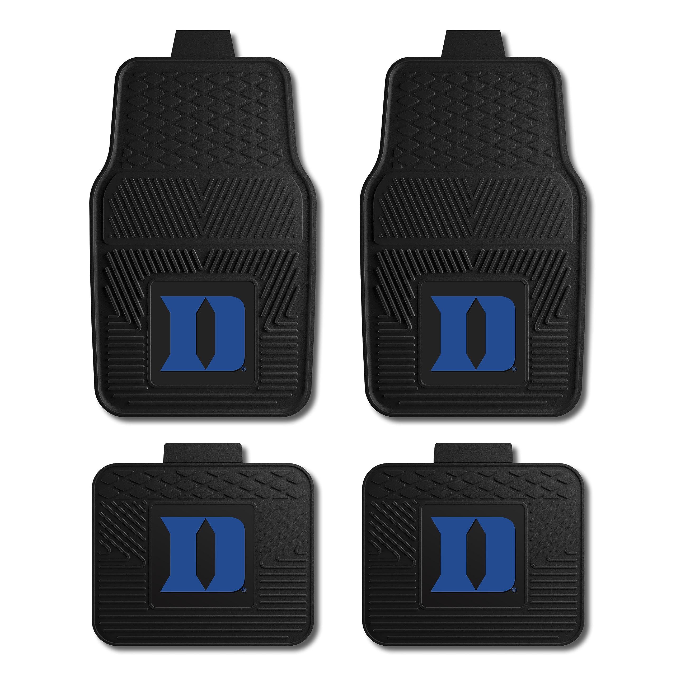 Fanmats Duke University Blue Devils Set of 4 Car Mats for Cars, SUV, Pickups - All Weather Protection, Deep Reservoir Design, Un