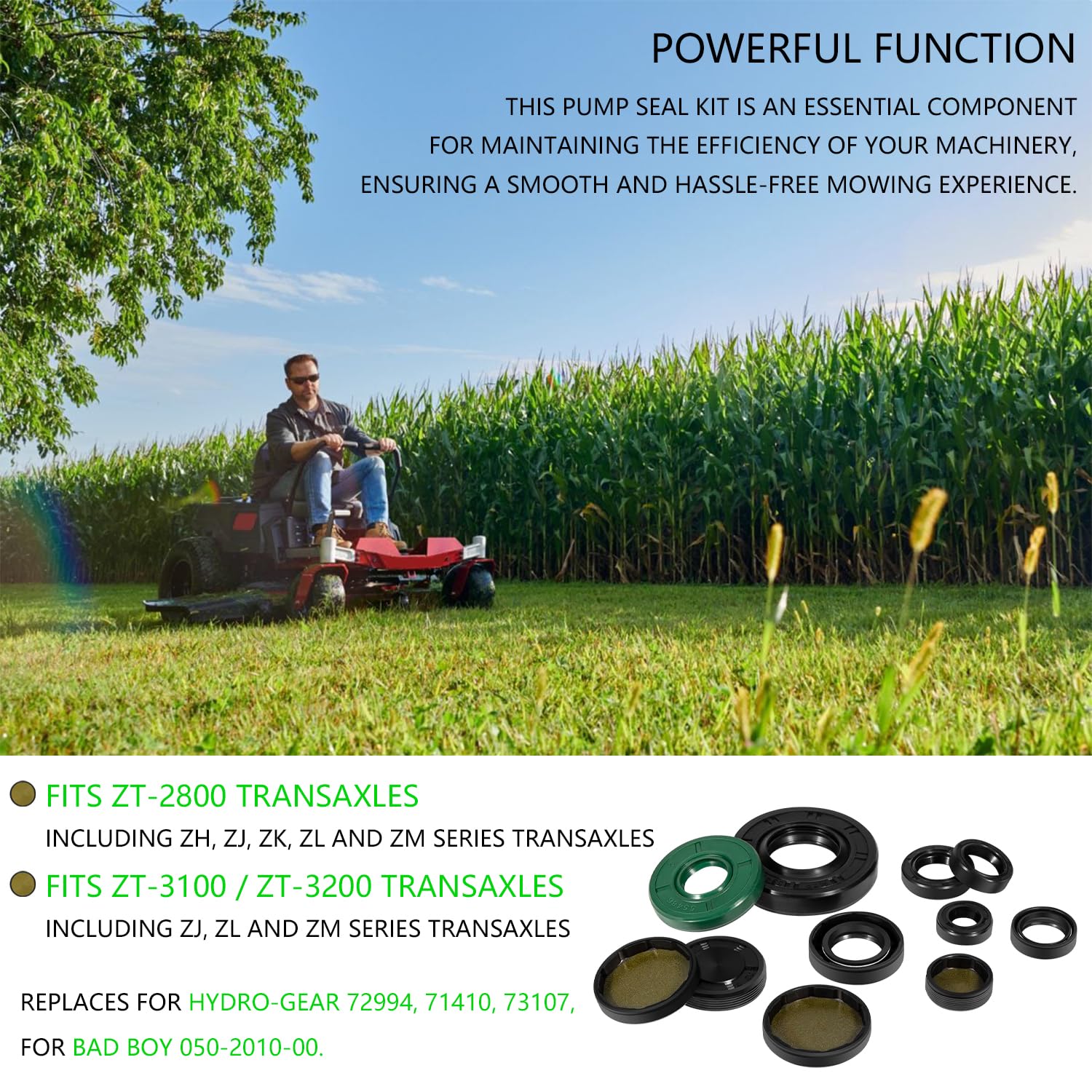 72994 Transmission Seal Kit Fits for Rebuilding ZT-2800, ZT-3100, ZT-3400 Transmission Replaces for Hydro-Gear 72994, 71410, 731