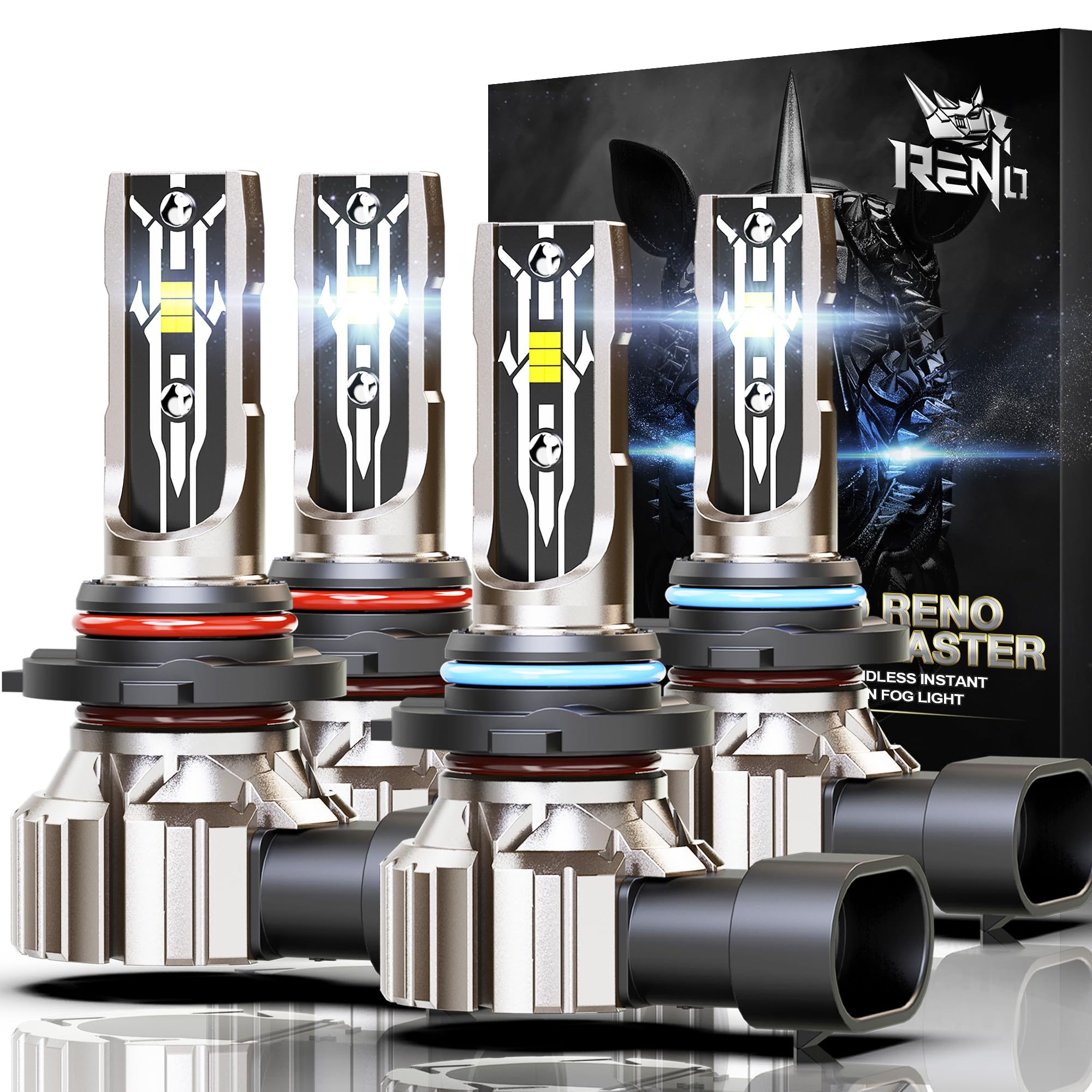 Reno 9005 9006 Bulb Combo, 9005 9006 Fog Lights Bulb, 9005 9006 Light Bulbs Fanless In Line Car Fog Bulb Plug And Play, Pack Of