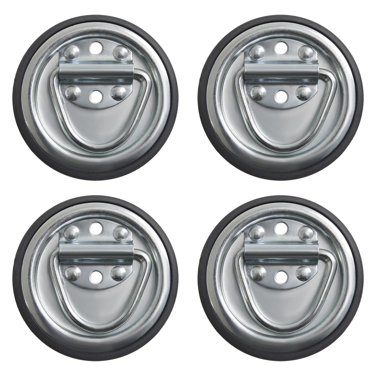 Lonffery Round Recessed D-Ring Tie Down Anchors (1,200 Lb. Capacity), 4Pcs Heavy Duty Kit For Trailer Or Deliveries