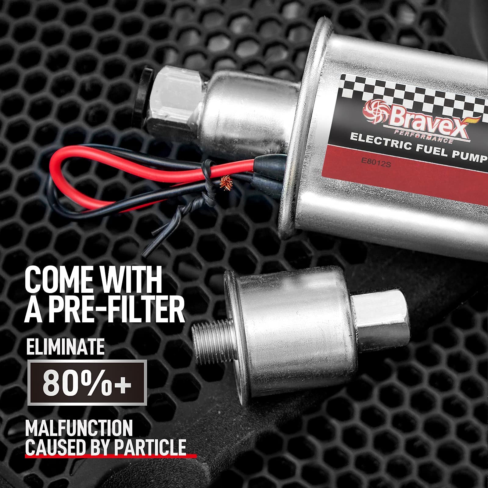 E8012S Universal Electric Fuel Pump Low Pressure 5-9 Psi 12V W/Installation Kit