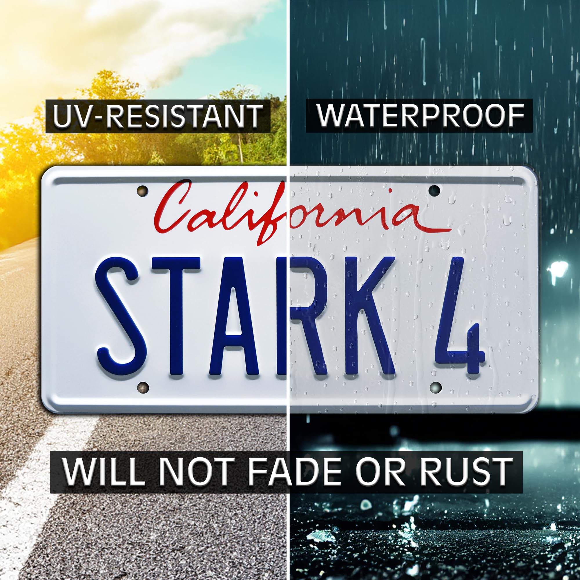 Celebrity Machines Iron Man | Stark 4 | Metal Stamped License Plate