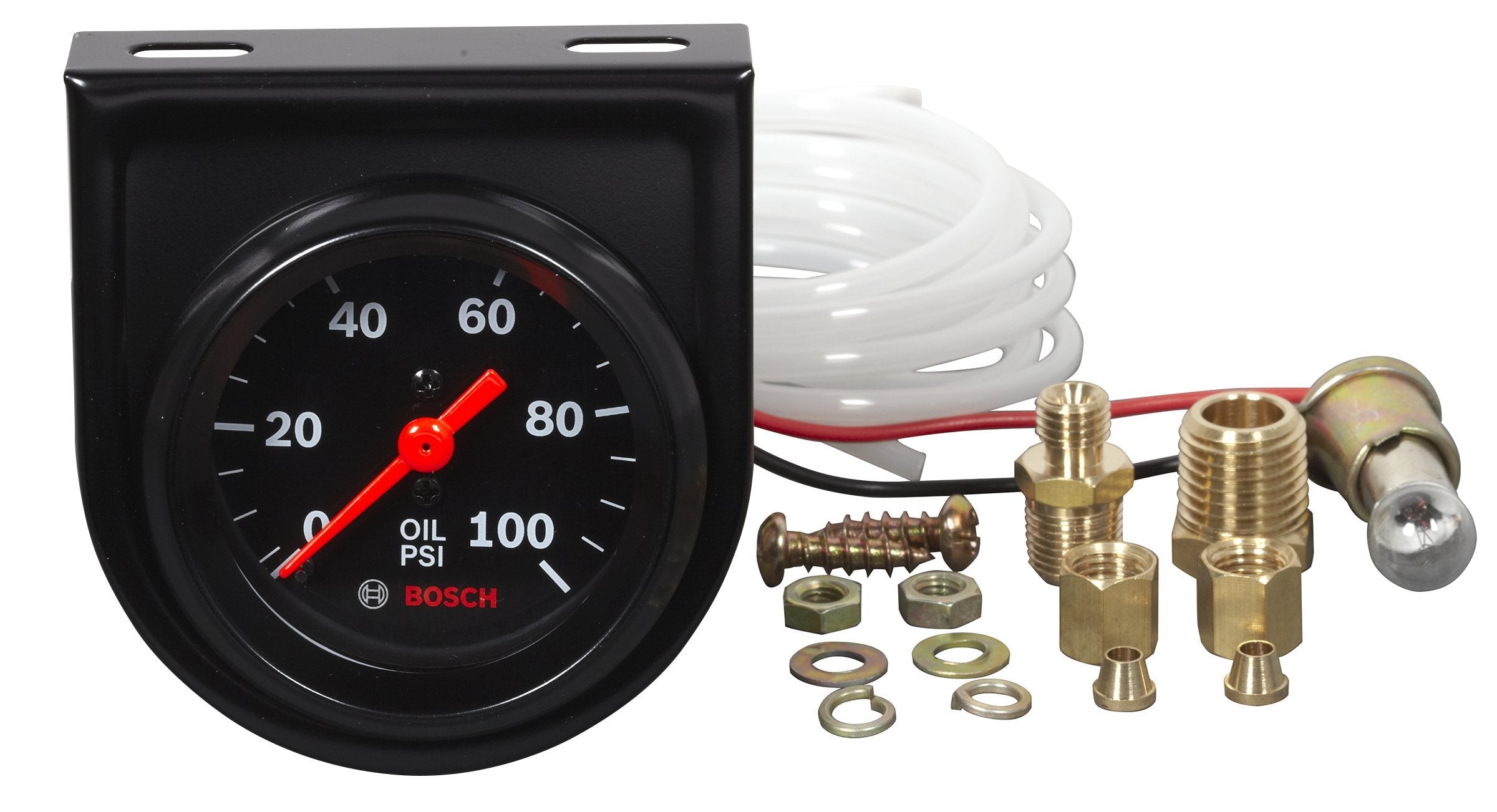 Actron Bosch Sp0F000052 Style Line 2'' Mechanical Oil Pressure Gauge (Black Dial Face, Black Bezel)