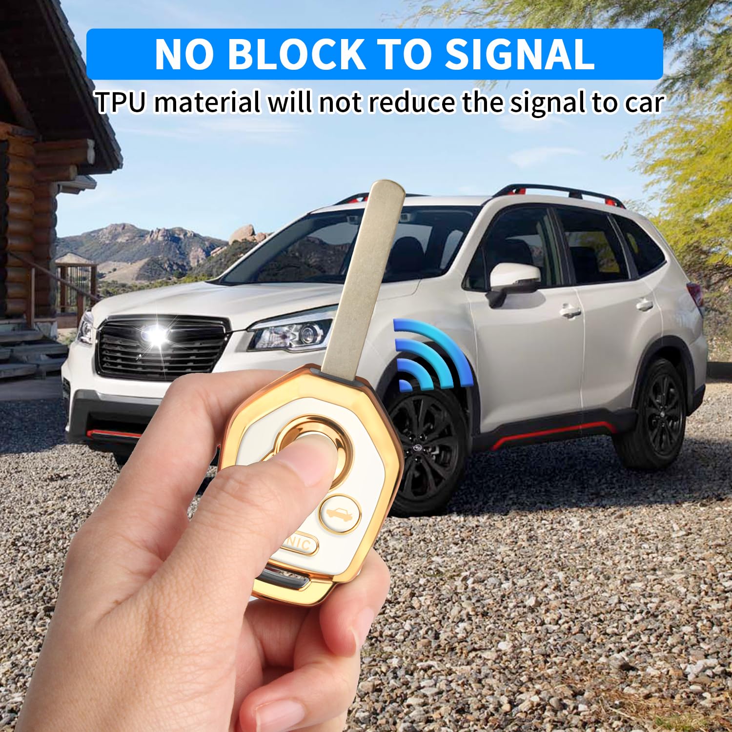 Qbuc For Subaru Key Fob Cover With Keychain Soft Tpu Protection Case Compatible With 2008-2019 Subaru Ascent Brz Crosstrek Fores