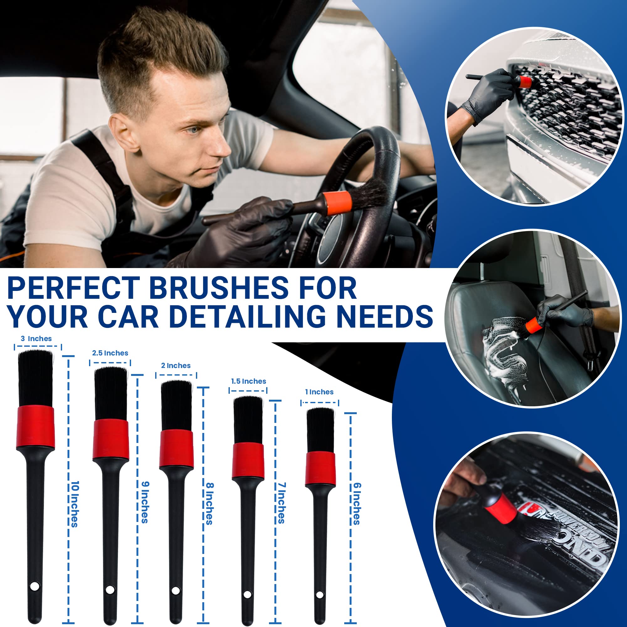 Cuoreca 31Pcs Car Detailing Kit Interior And Exterior Cleaner, Car Cleaning Kit With Professional Car Detailing Brush Set, Car W