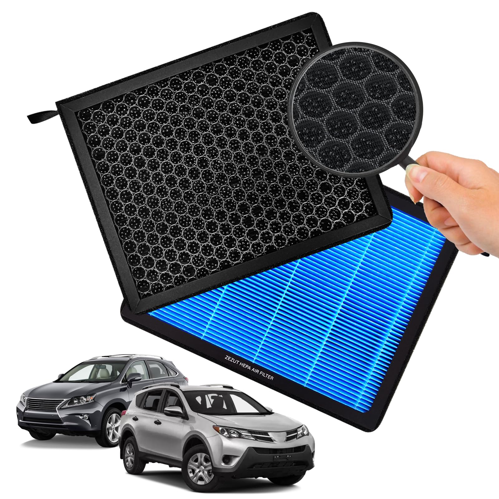 ZEZUT Honeycomb Structured Activated Carbon Cabin Air Filter Replacement for Toyota & Lexus Vehicles (Replacement for CP285/CF10