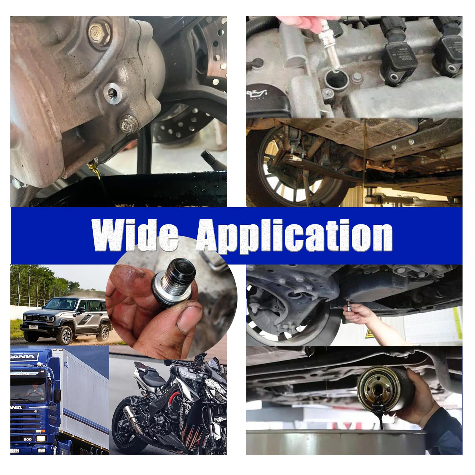 maierke 580PCS Crush Washer Oil Drain Plug,18 Sizes Aluminum Oil Drain Plug Gasket Assortment,Automotive Engine Crush Washers (M