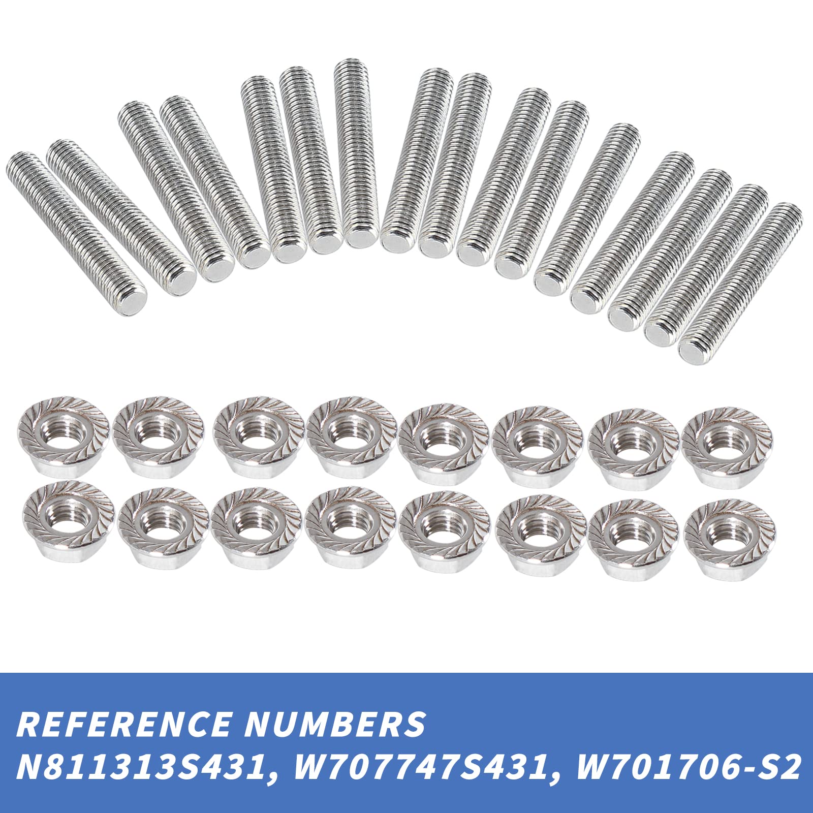 Gstp M8*1.25 Studs Kit Exhaust Studs And Nuts Kit Compatible With Ford 4.6L 5.4L F150 F250 Studs And Nuts Stainless Steel
