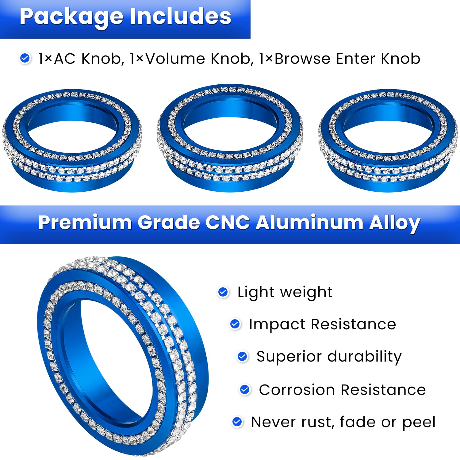 Air Conditioner Switch Knob Cover For 2018-2025 Jeep Wrangler Jl Jlu Gladiator Jt Bling Crystal Rhinestone Button Cover Decorati