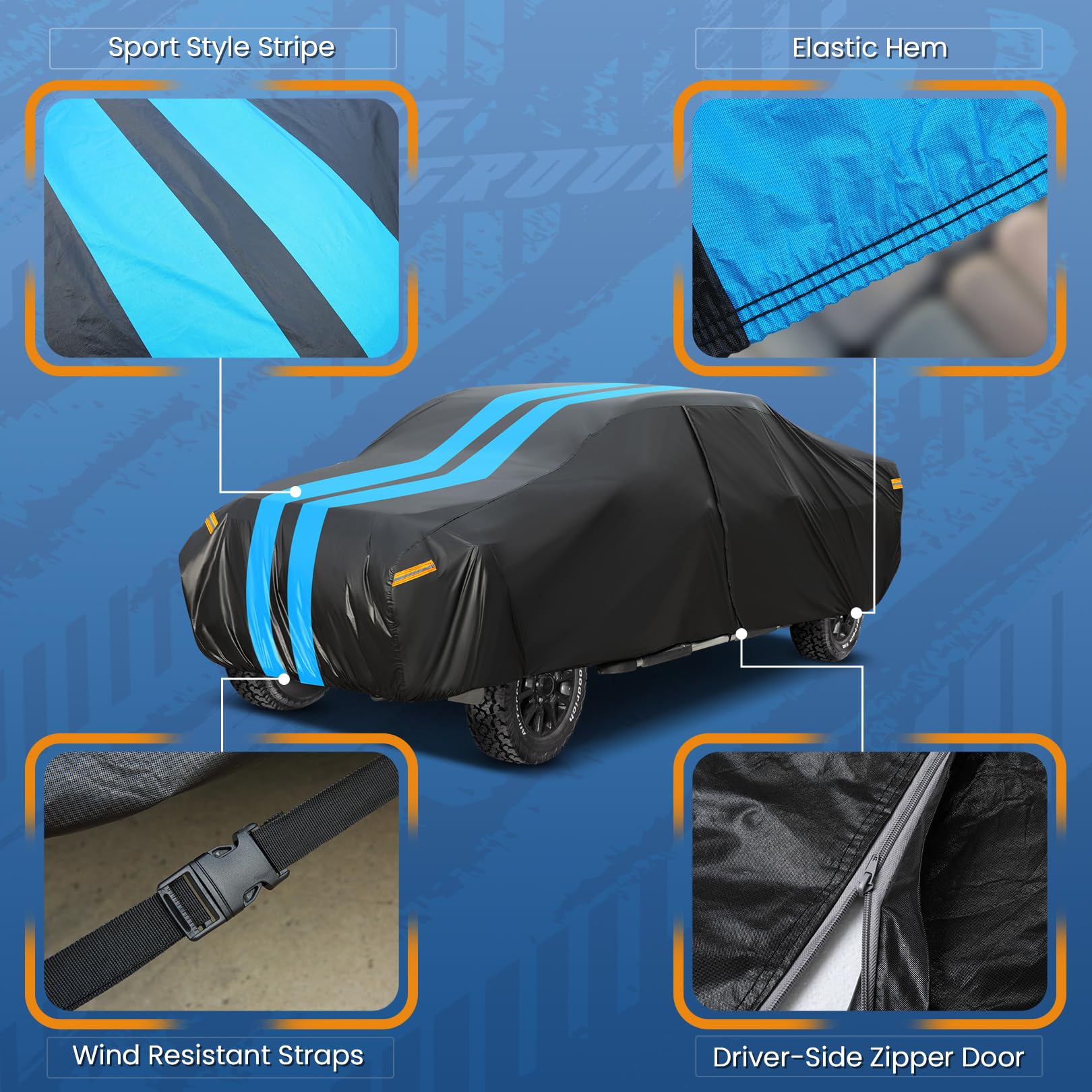 Sailnovo F150 Truck Cover Waterproof All Weather For Ford F-150 F-250 Super Crew Cab 5.5Ft Short Bed Sun Rain Snow Wind Hail Pro