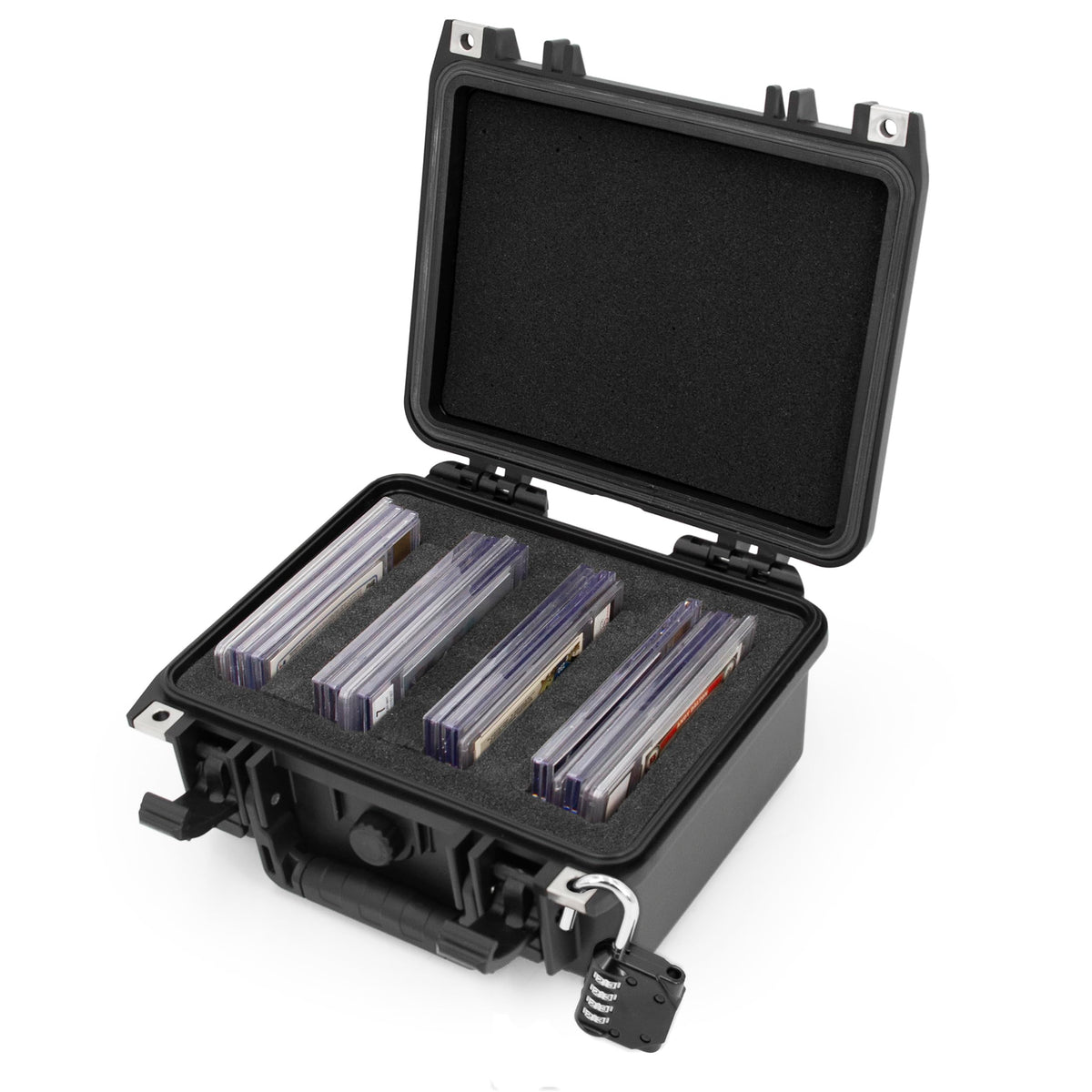 Casematix Graded Card Storage Box Compatible With 22 Bgs 35 Fgs 29 Psa Graded Sports Cards Or 100+ Sleeve Top Loaders, Waterproo