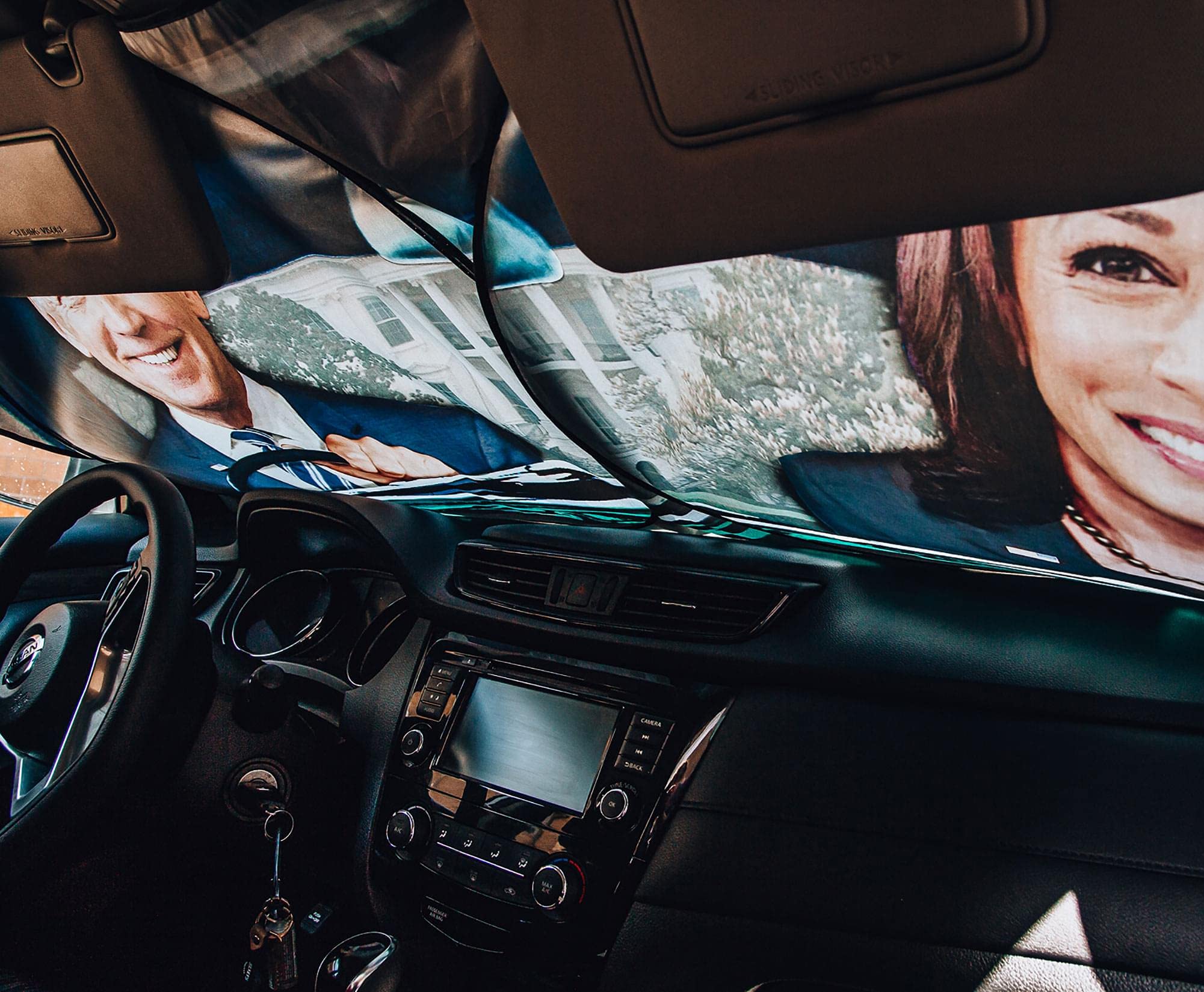 Toynk President Biden And Vp Harris Sunshade For Windshield | Foldable Sun Visor Protector For Cars, Trucks, Suvs | Blocks Uv Ra