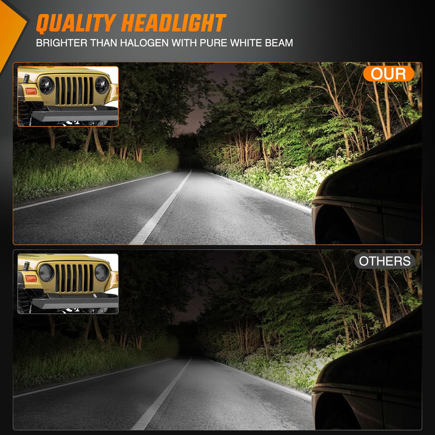Nilight 2Pcs 7 Inch Led Headlights High Low Beam Round Headlamp For 2007 2008 2009 2010 2011 2012 2013 2014 2015 2016 2017 Jk Jk