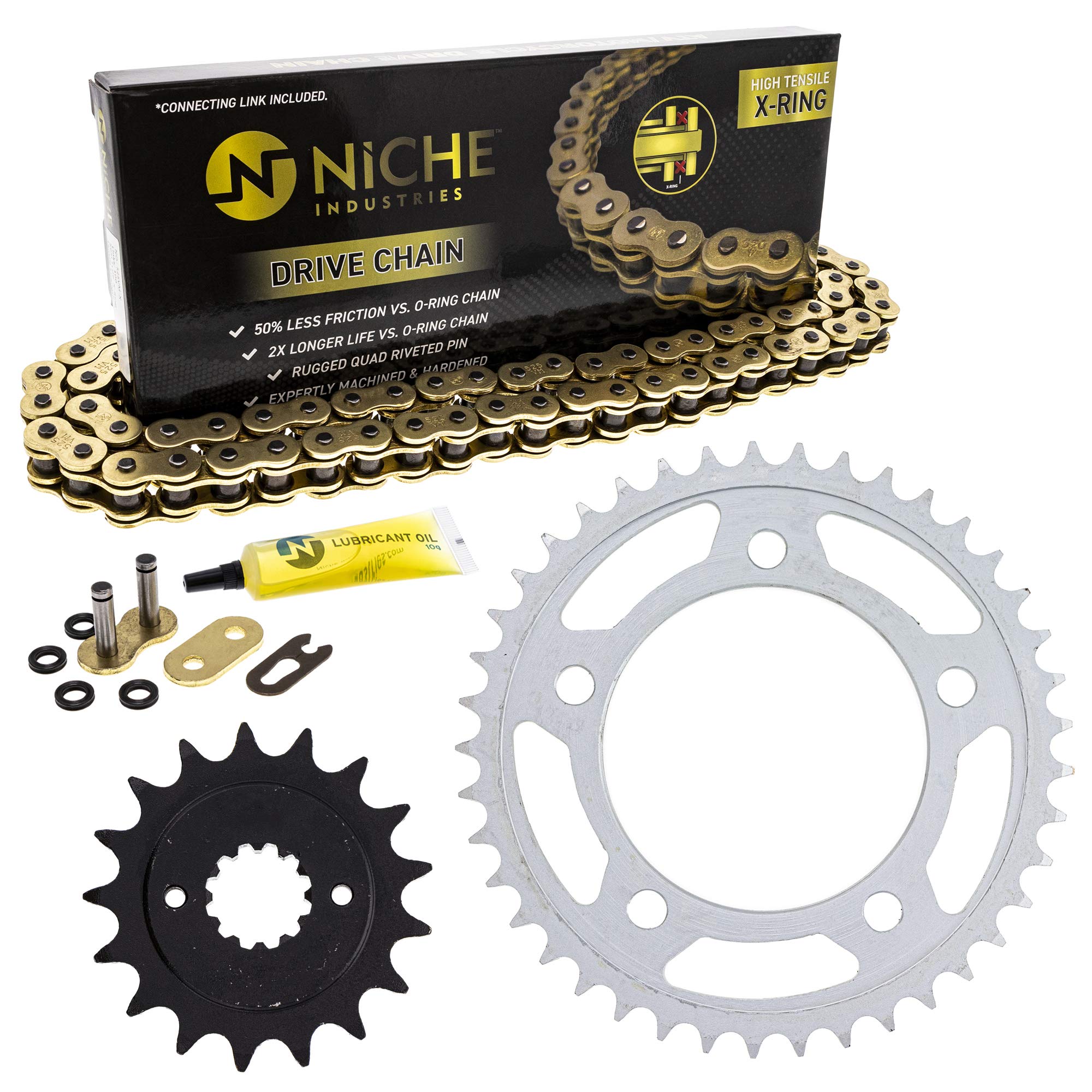 Niche Drive Sprocket Chain Combo For Honda Vt750C Vt750Cd Vt750C2 Front 17 Rear 41 Tooth 525Vm-X X-Ring 122 Links