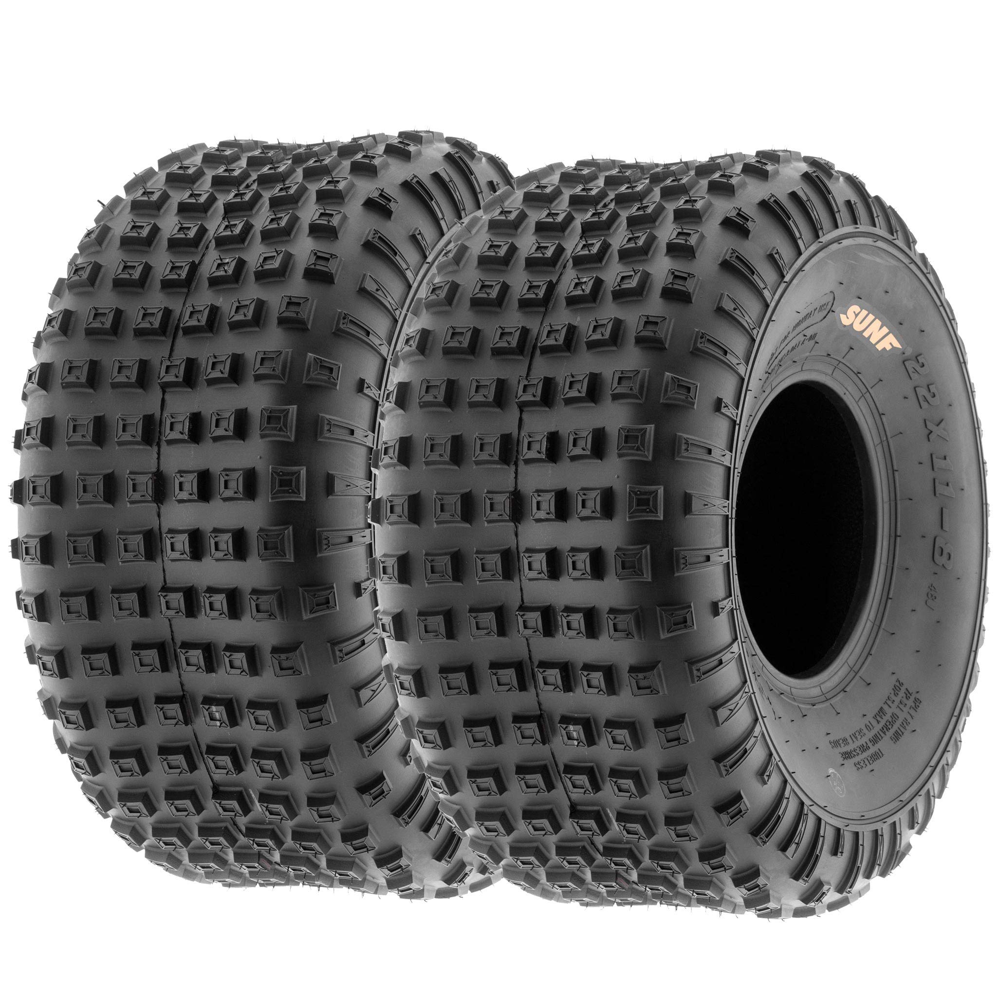 Pair Of 2 Sunf 25X12-9 25X12X9 Quad Atv Utv All Terrain 6 Ply Tires, Tubeless A011