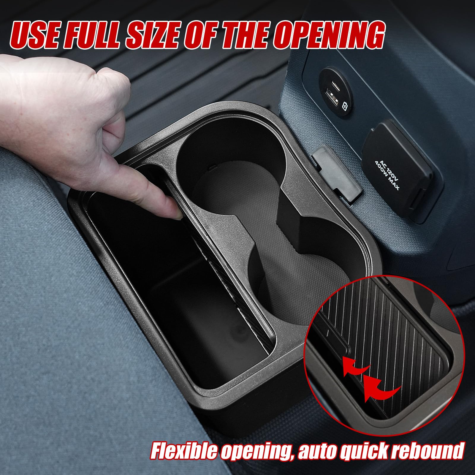 Mabett Trash Can For Ford Maverick 2025 2024 2023 2022, Multi-Function Maverick Accessories, Trash Bin With Cup Holder, Extra Re