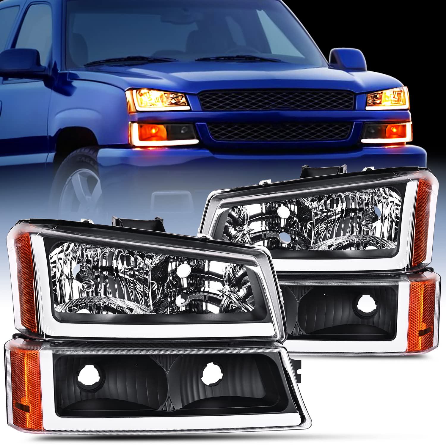 Nilight Headlights Assembly Led Drl For 2003 2004 2005 2006 Chevy Silverado Avalanche 1500 2500 3500/2007 Chevrolet Silverado Cl