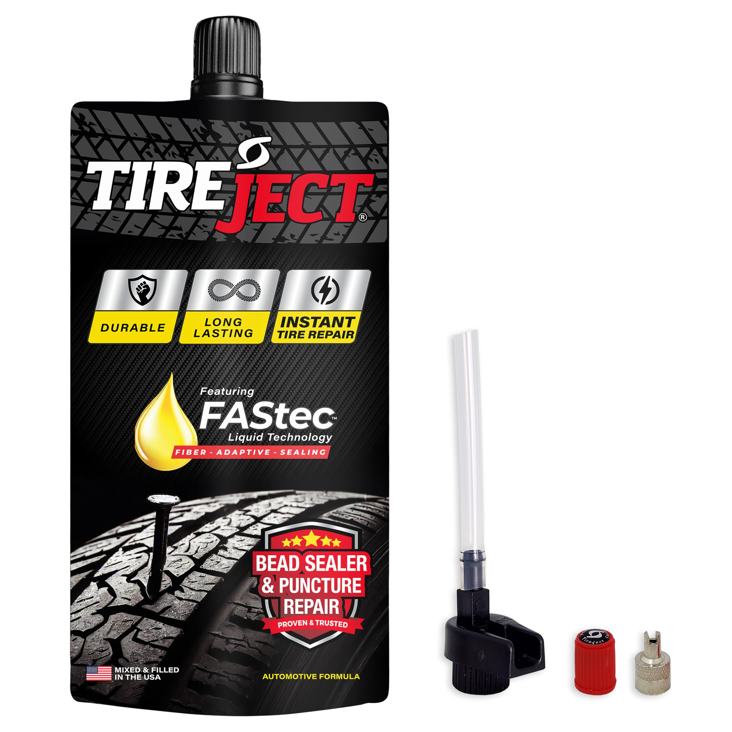 Tireject Automotive Full-Size Truck/Suv 2-In-1 Tire Sealant & Bead Sealer Kit For Tire Repair Of Leaks And Punctures